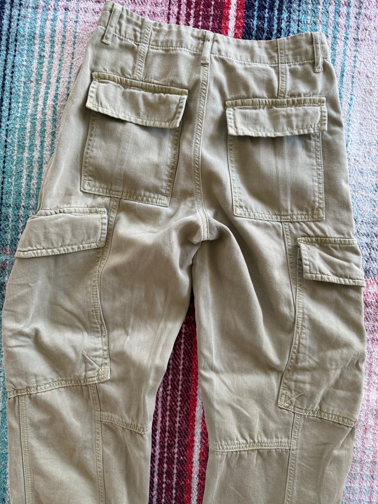 Free People Light Green Cargo Pants 0