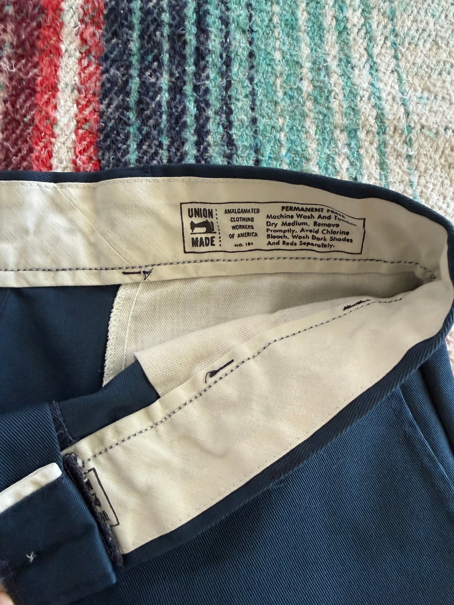 70s Union Made Blue Work Pants 33x26.5