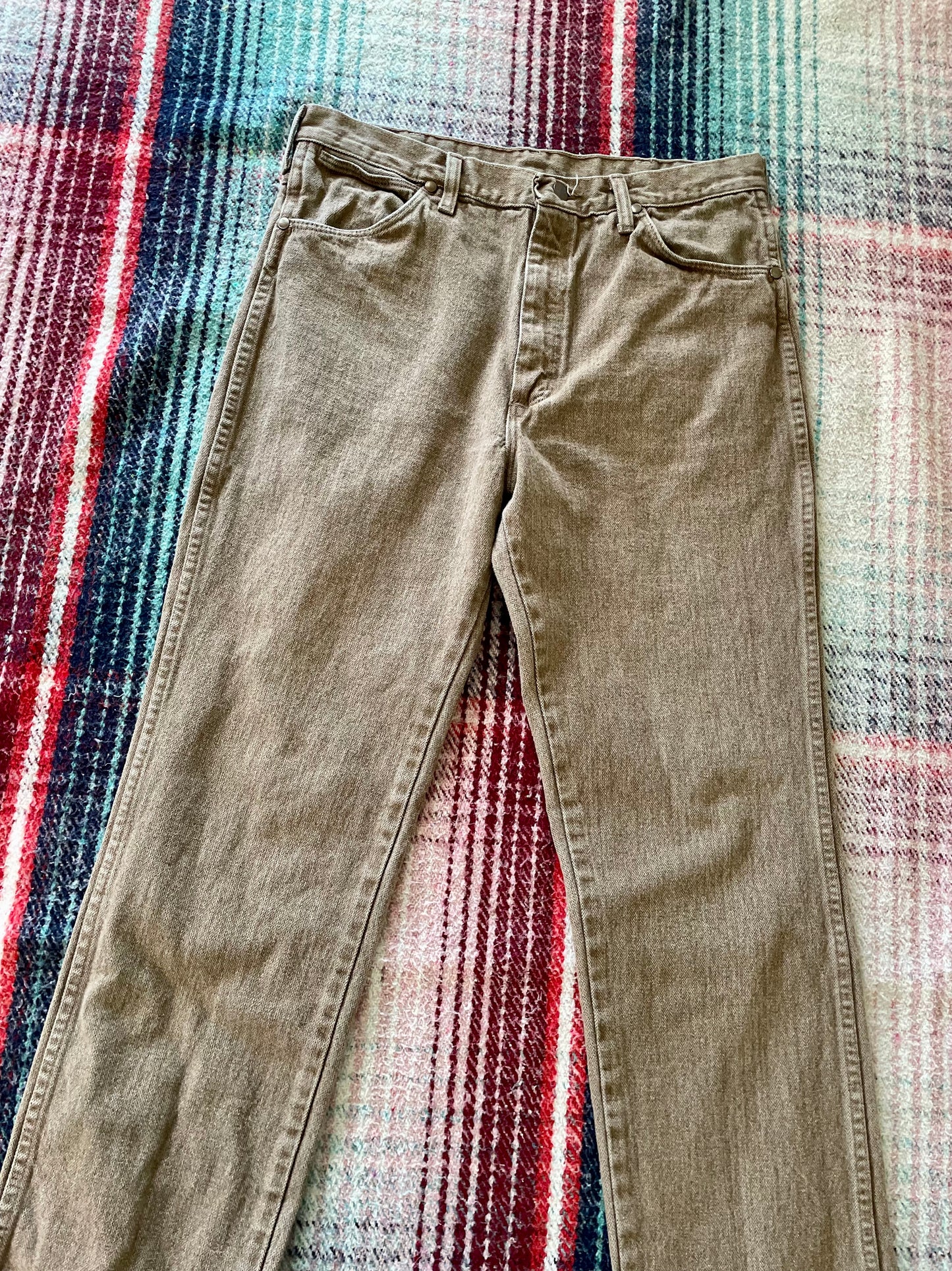 90s Wrangler 936 Slim Fit Cowboy Cut Tan Jeans 33x33