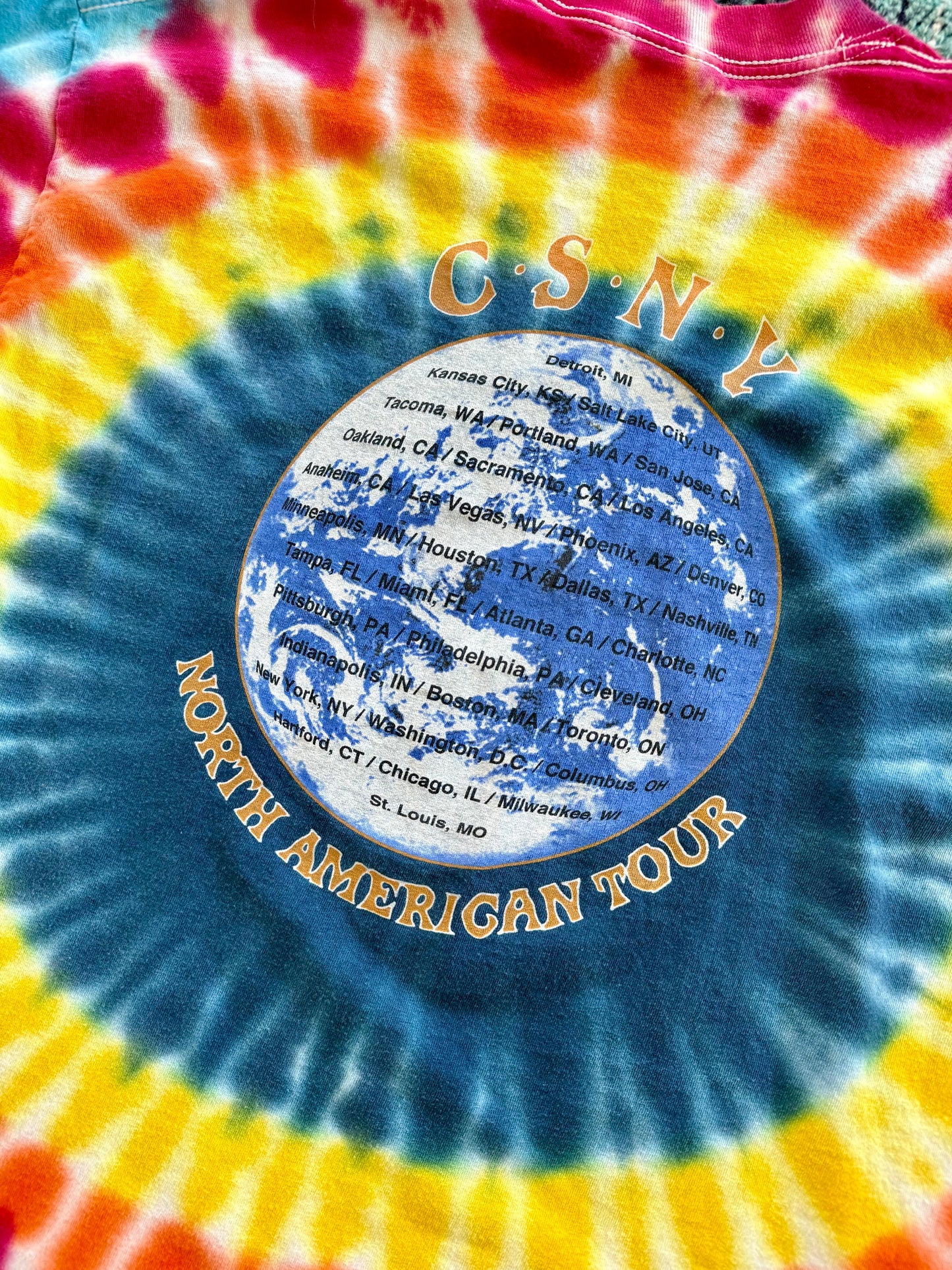 ‘00 Crosby Stills Nash & Young North American Tour Tie Dye Tee L