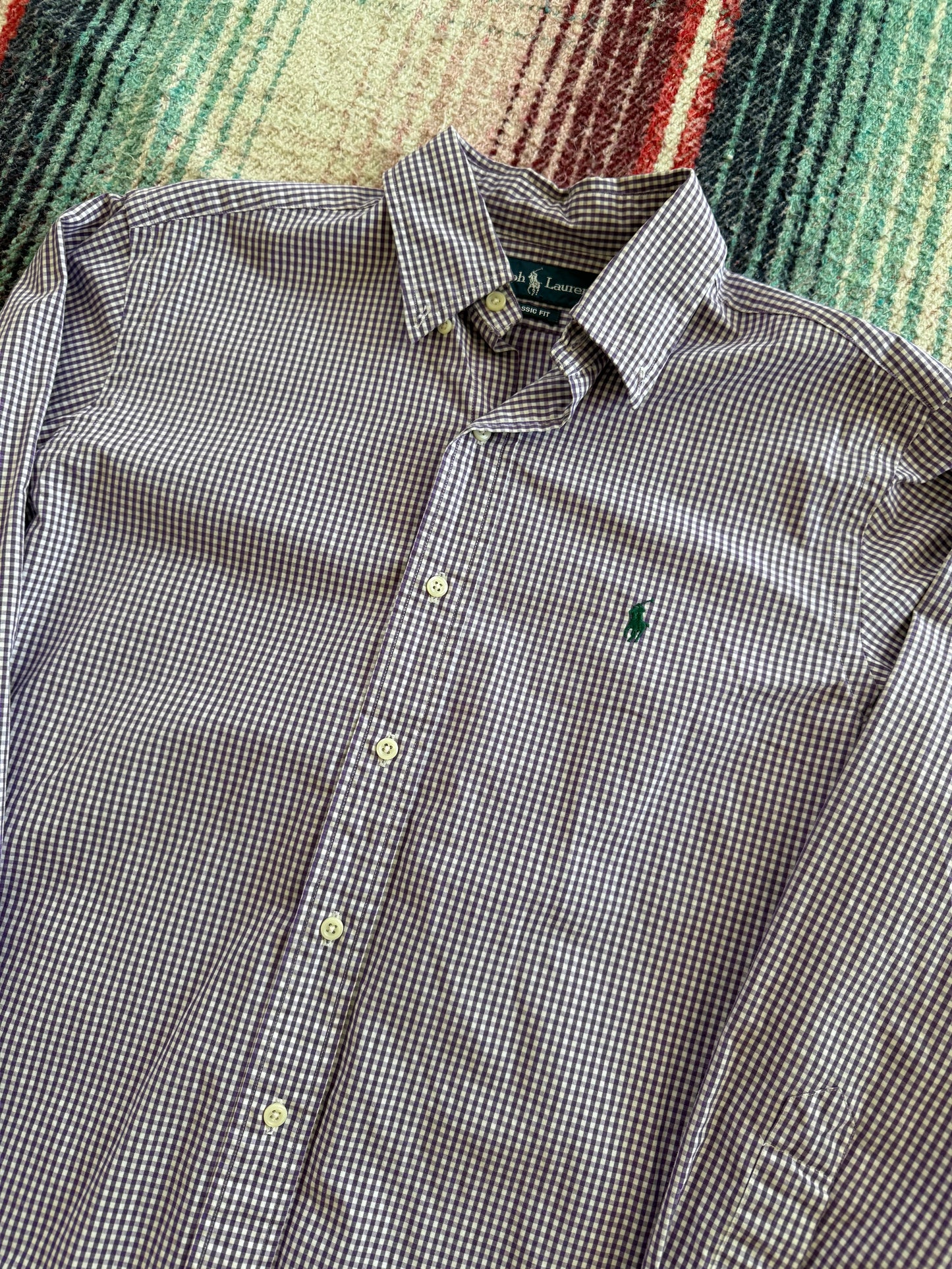 90s Ralph Lauren Purple Check Shirt M