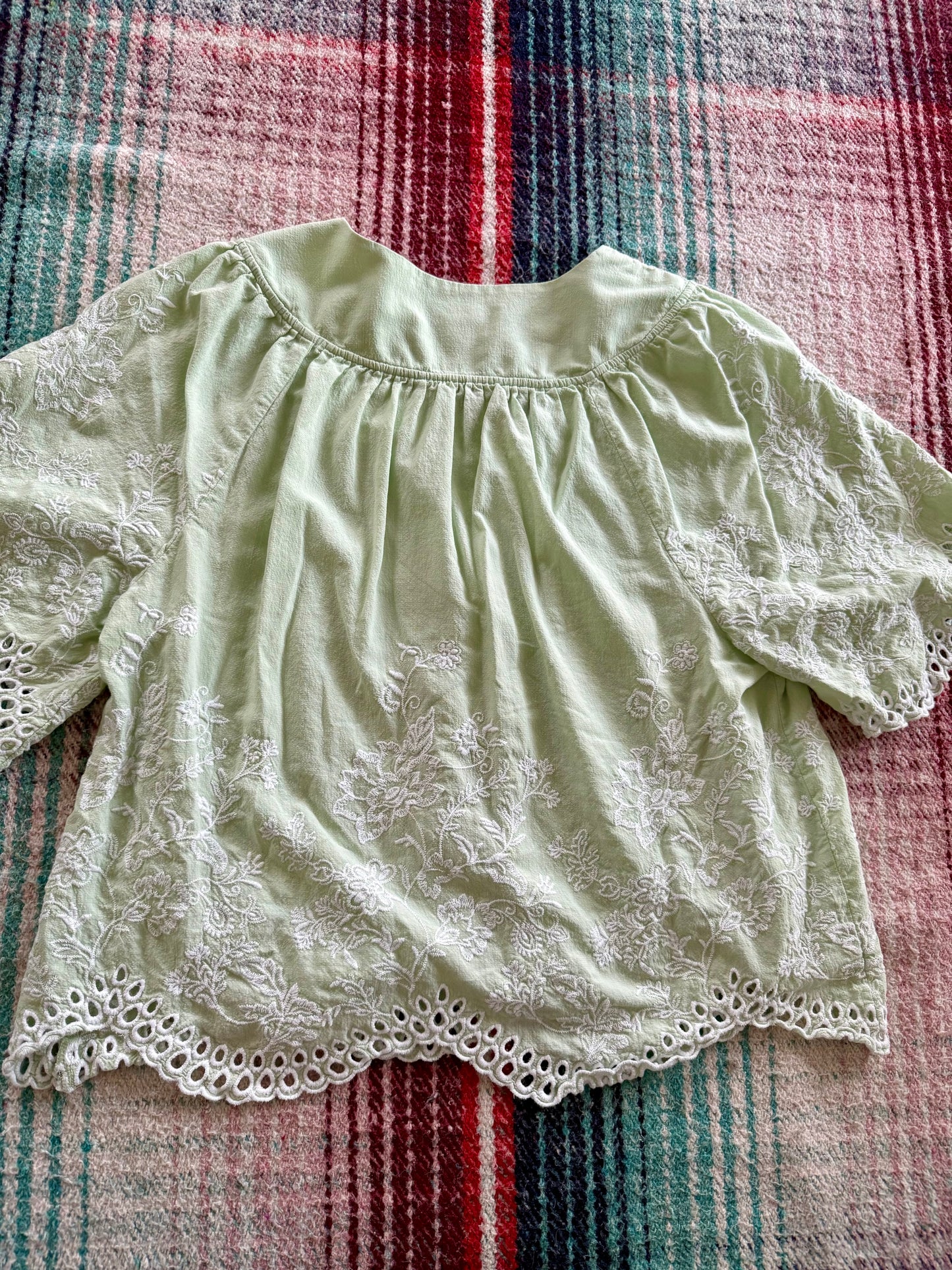 00s Loft Green Embroidered Top LP