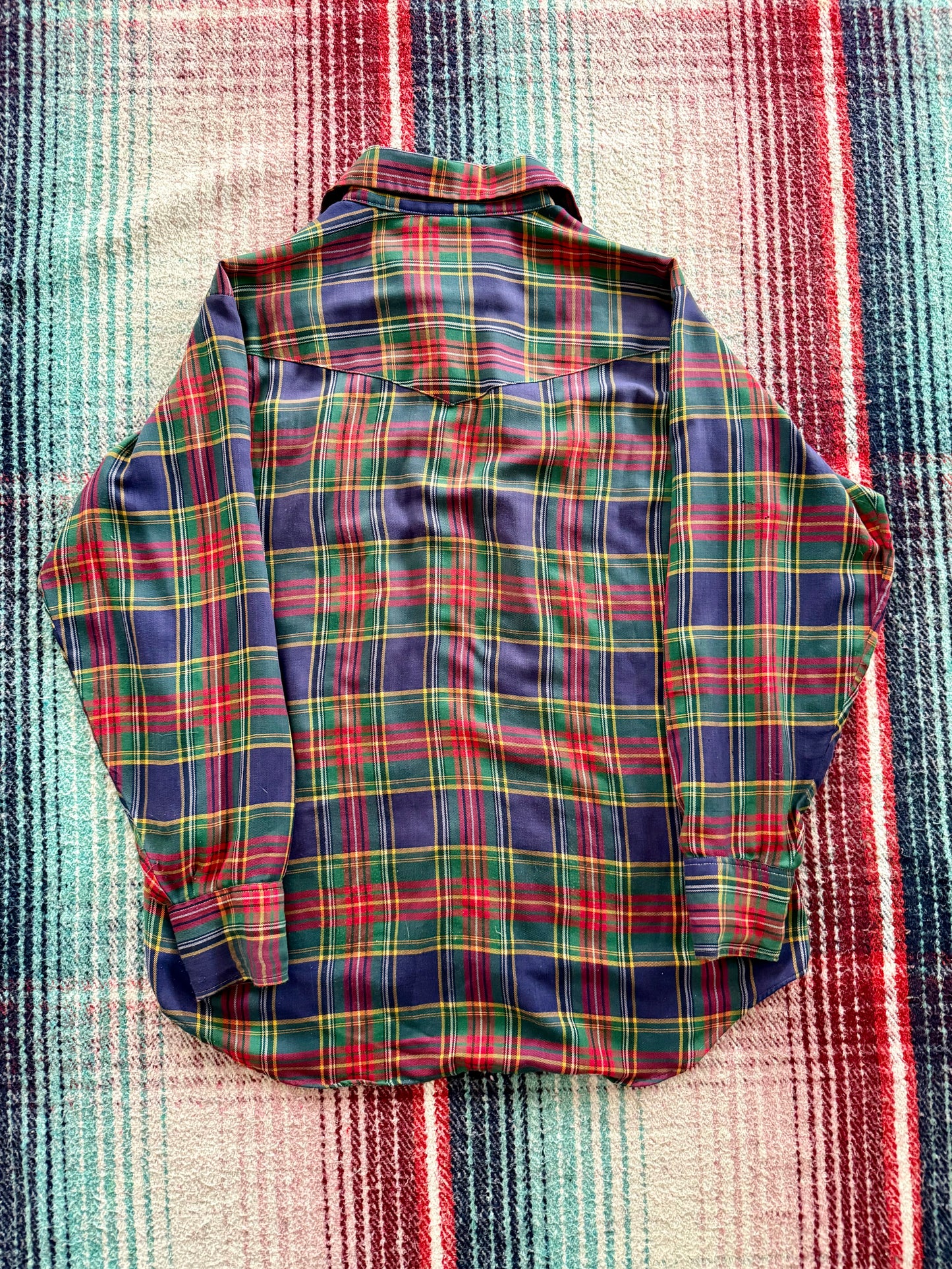 70s Ely Plains Plaid Pearl Snap Western Shirt