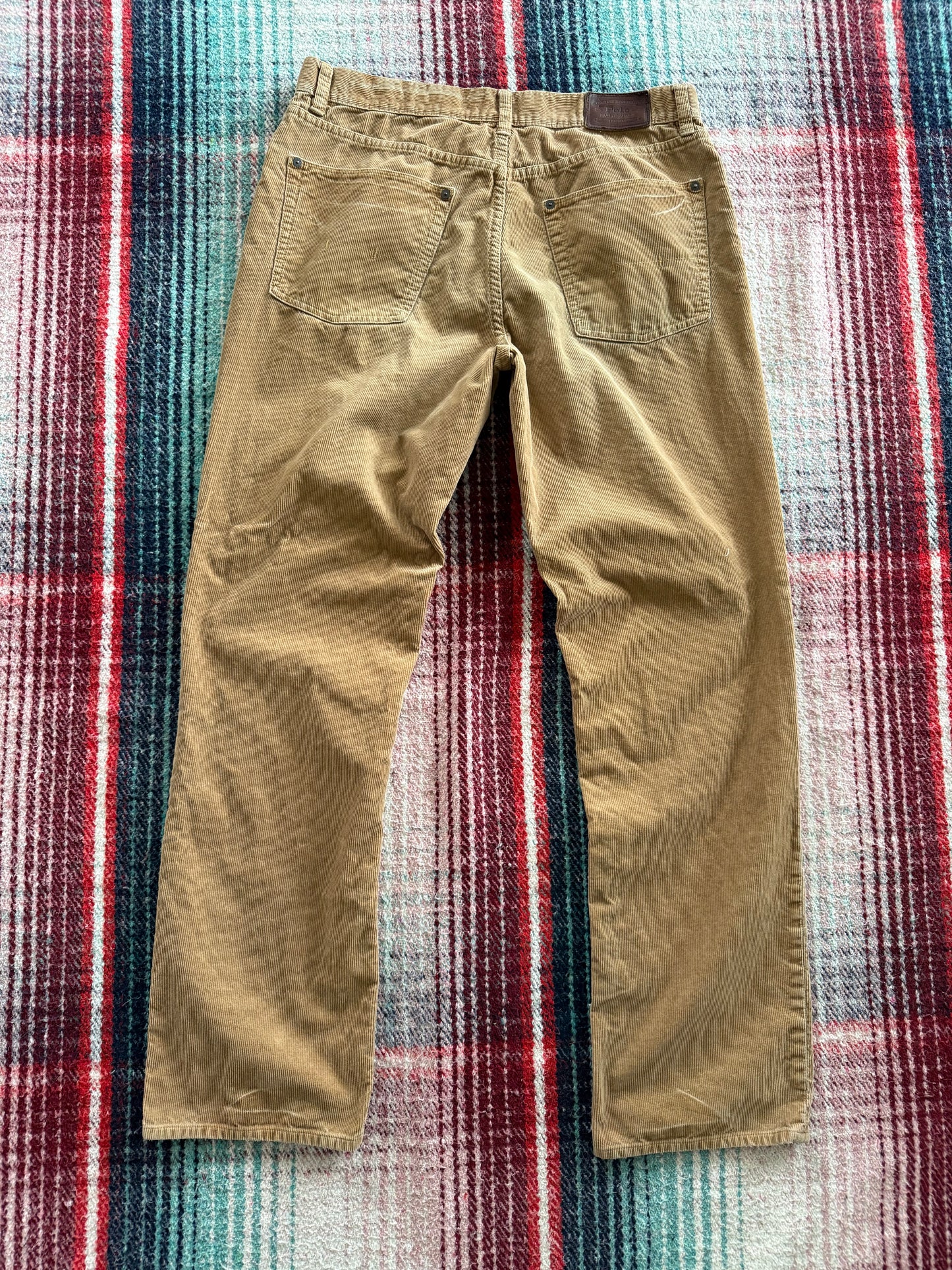 90s Polo Ralph Lauren Straight Leg Tan Corduroy Pants 34x32