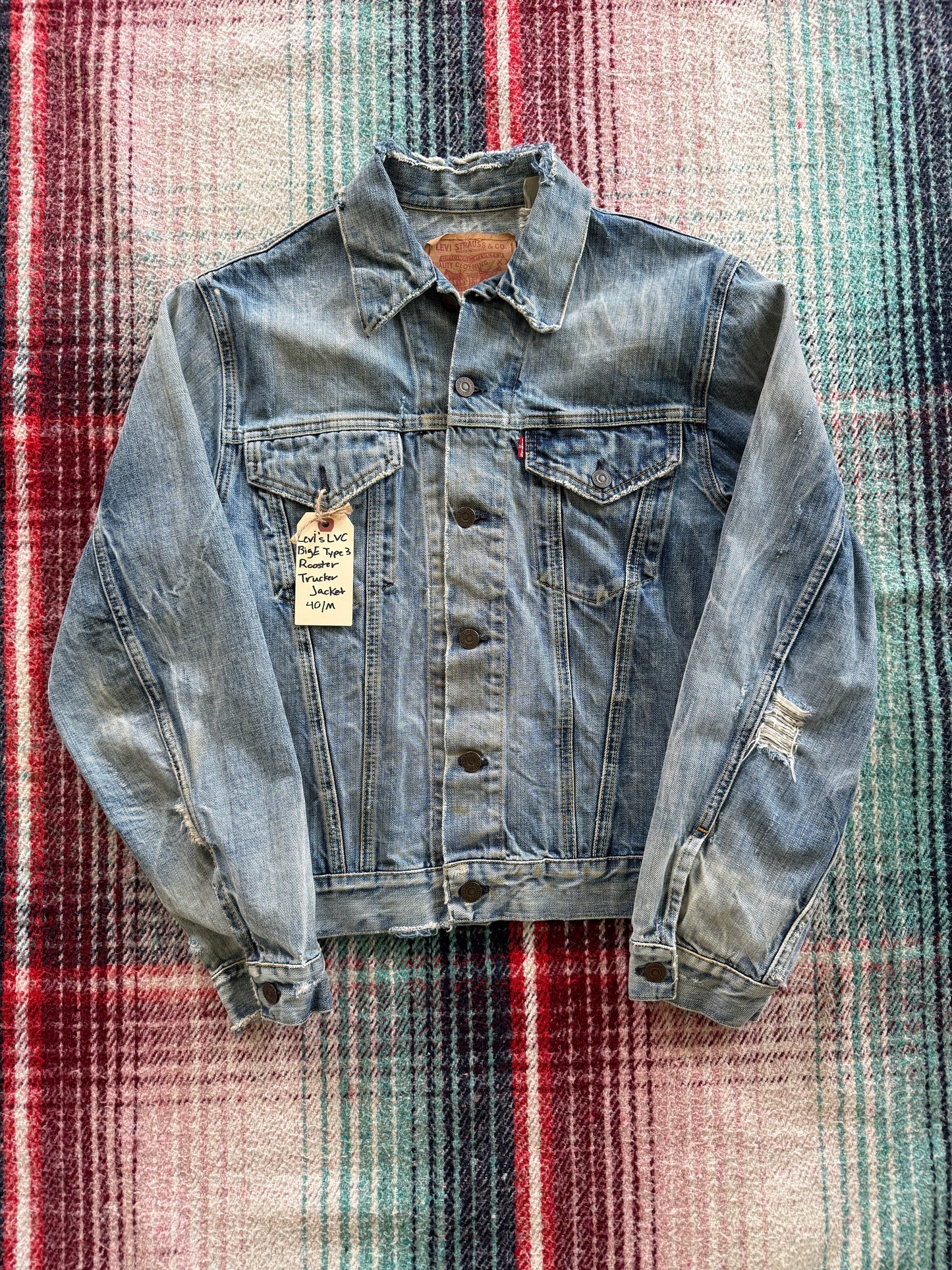 70s Levi’s Vintage Clothing Type 3 Embroidered Rooster Denim Jacket M