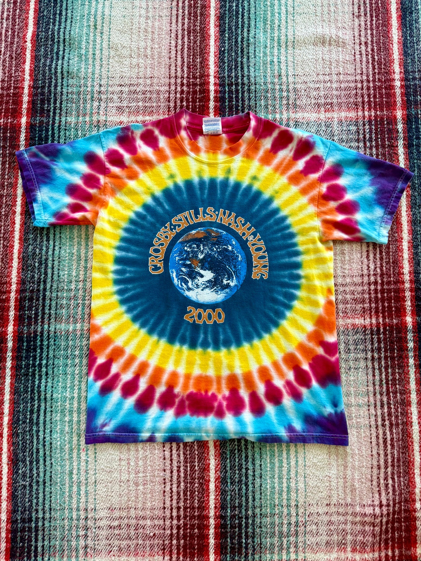 ‘00 Crosby Stills Nash & Young North American Tour Tie Dye Tee L