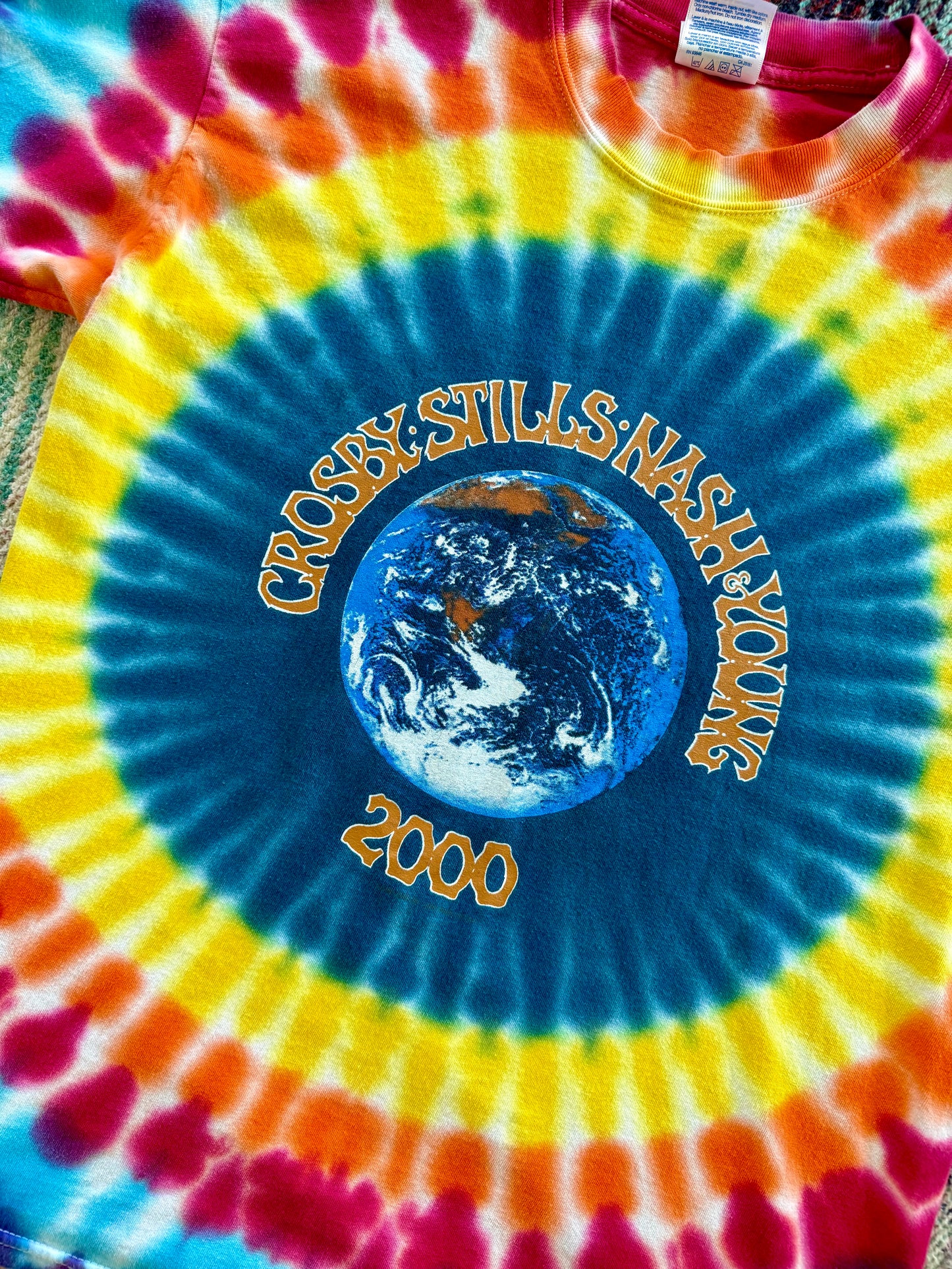 ‘00 Crosby Stills Nash & Young North American Tour Tie Dye Tee L