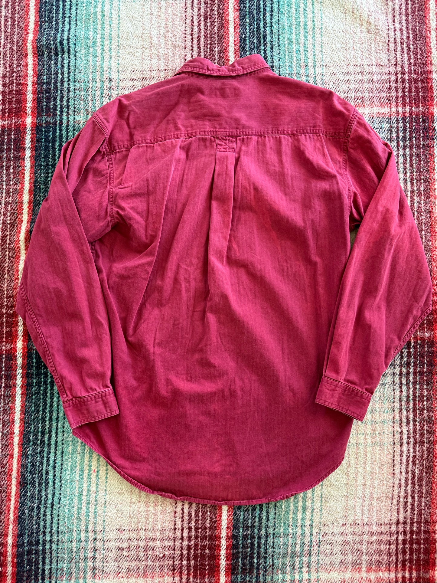 90s St. John’s Bay Red Herringbone Sun-faded Work Shirt XL