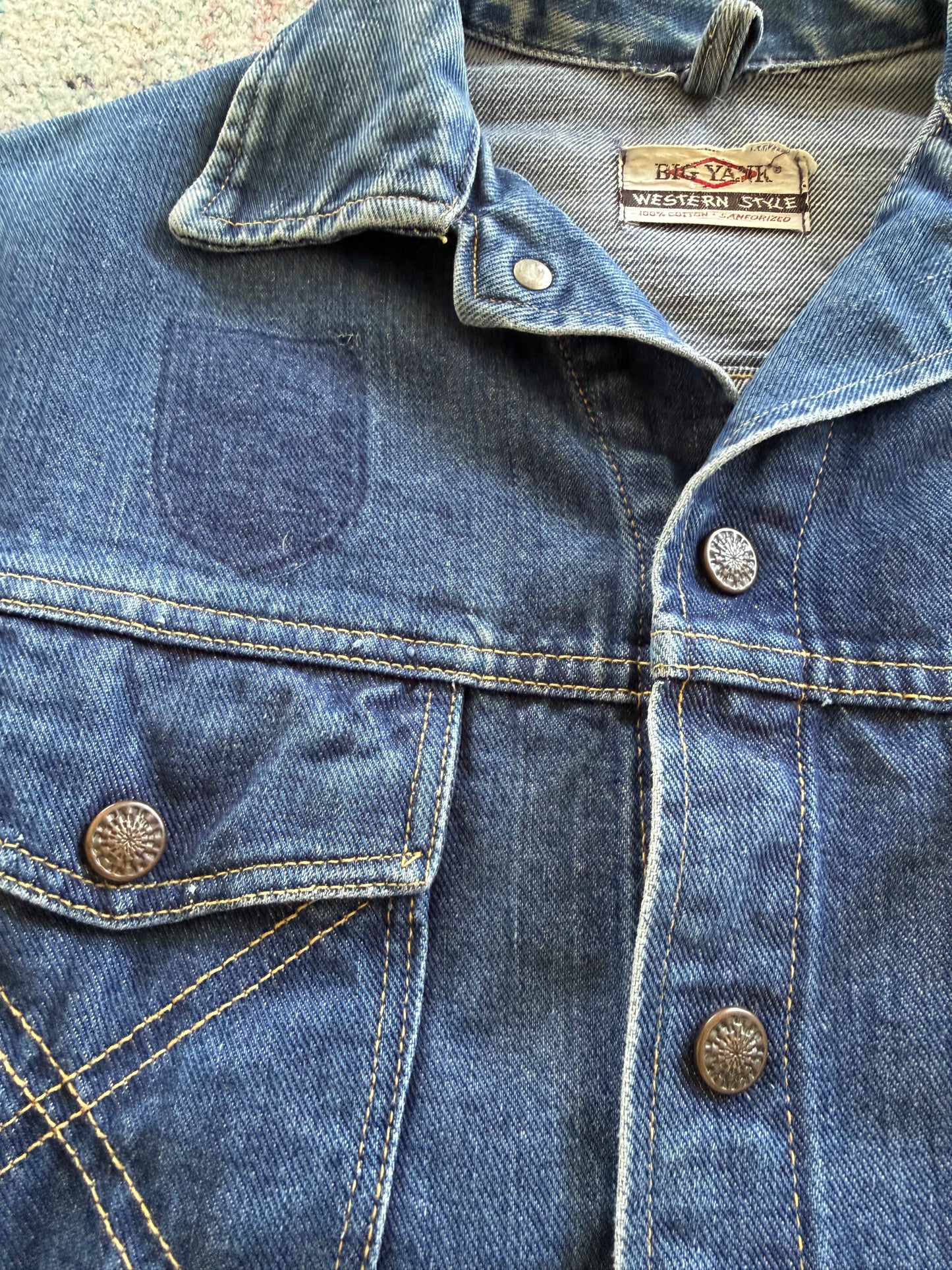 60s Big Yank Selvedge Denim Trucker Jacket S