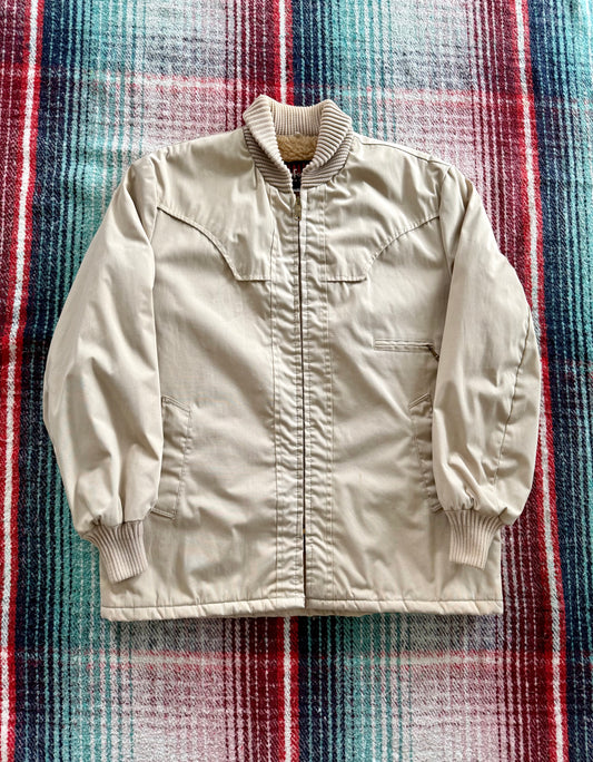 70s Tan Fleece Lined Ranch Coat 44/L