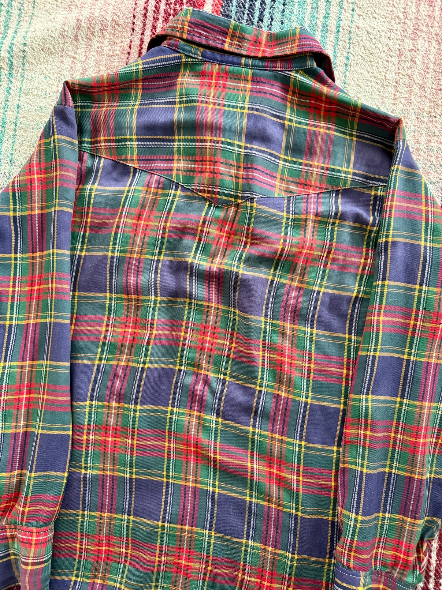 70s Ely Plains Plaid Pearl Snap Western Shirt