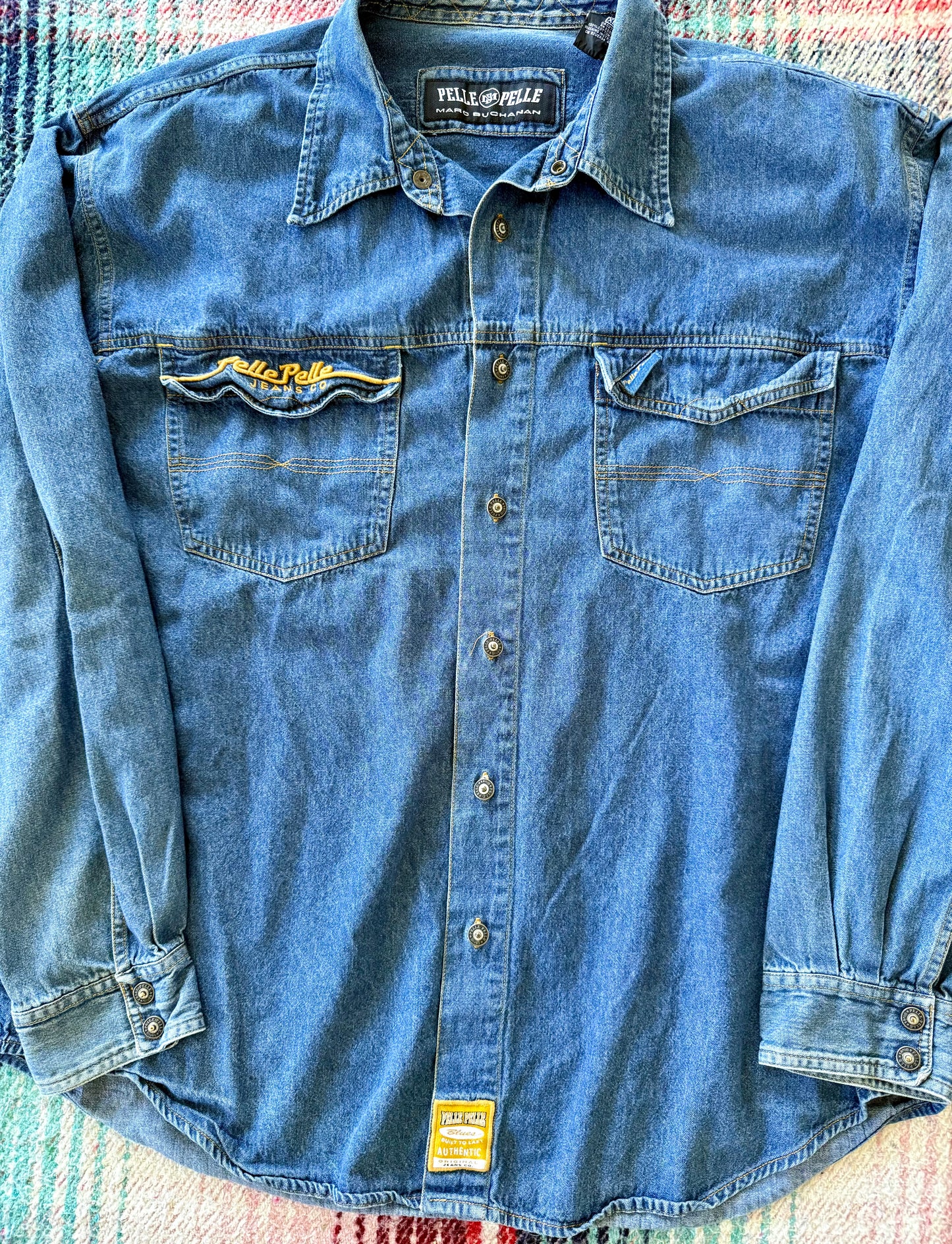 90s Pelle Pelle Denim Shirt XL
