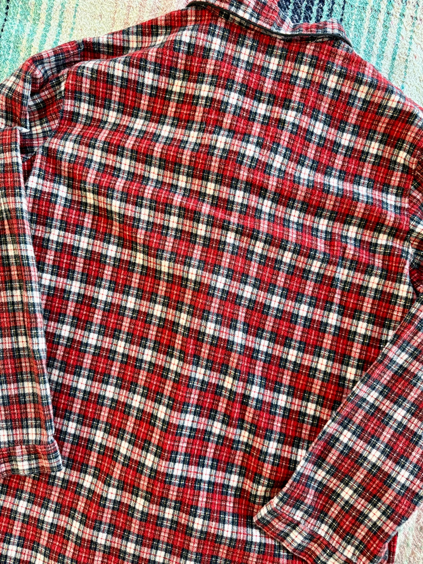 70s Sears Red Plaid Overshirt L
