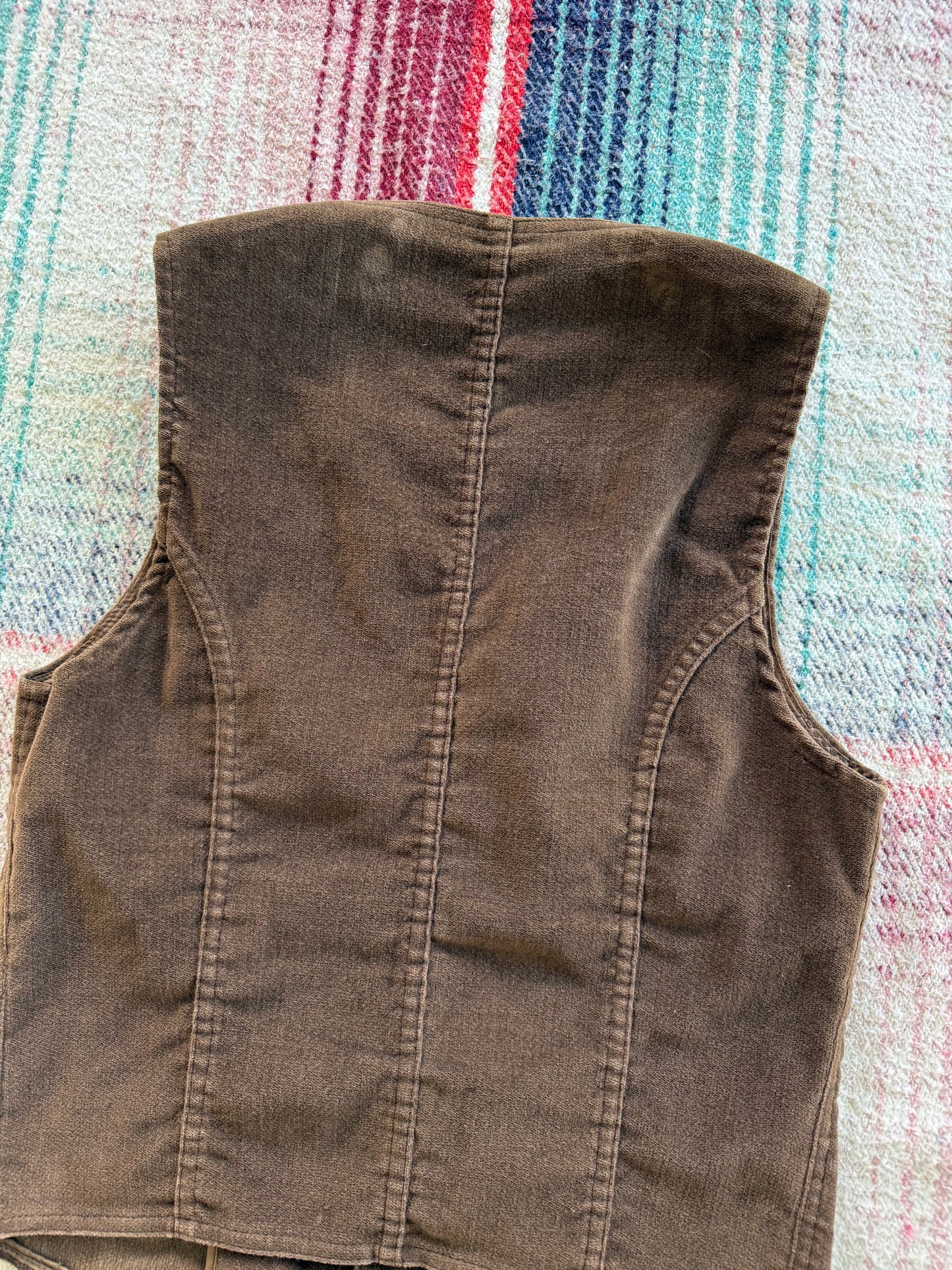 70s Lee Brown Brushed Cotton Vest M