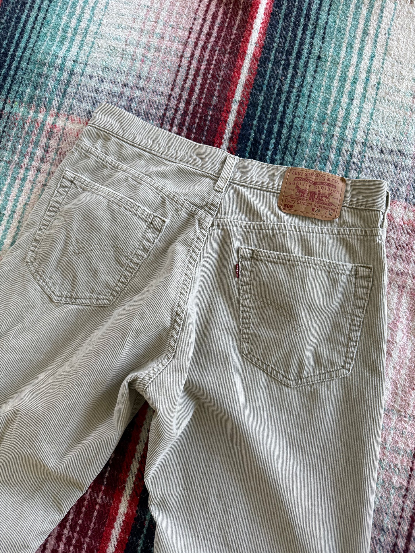 90s Levi’s 505 Beige Corduroy Pants 33x32