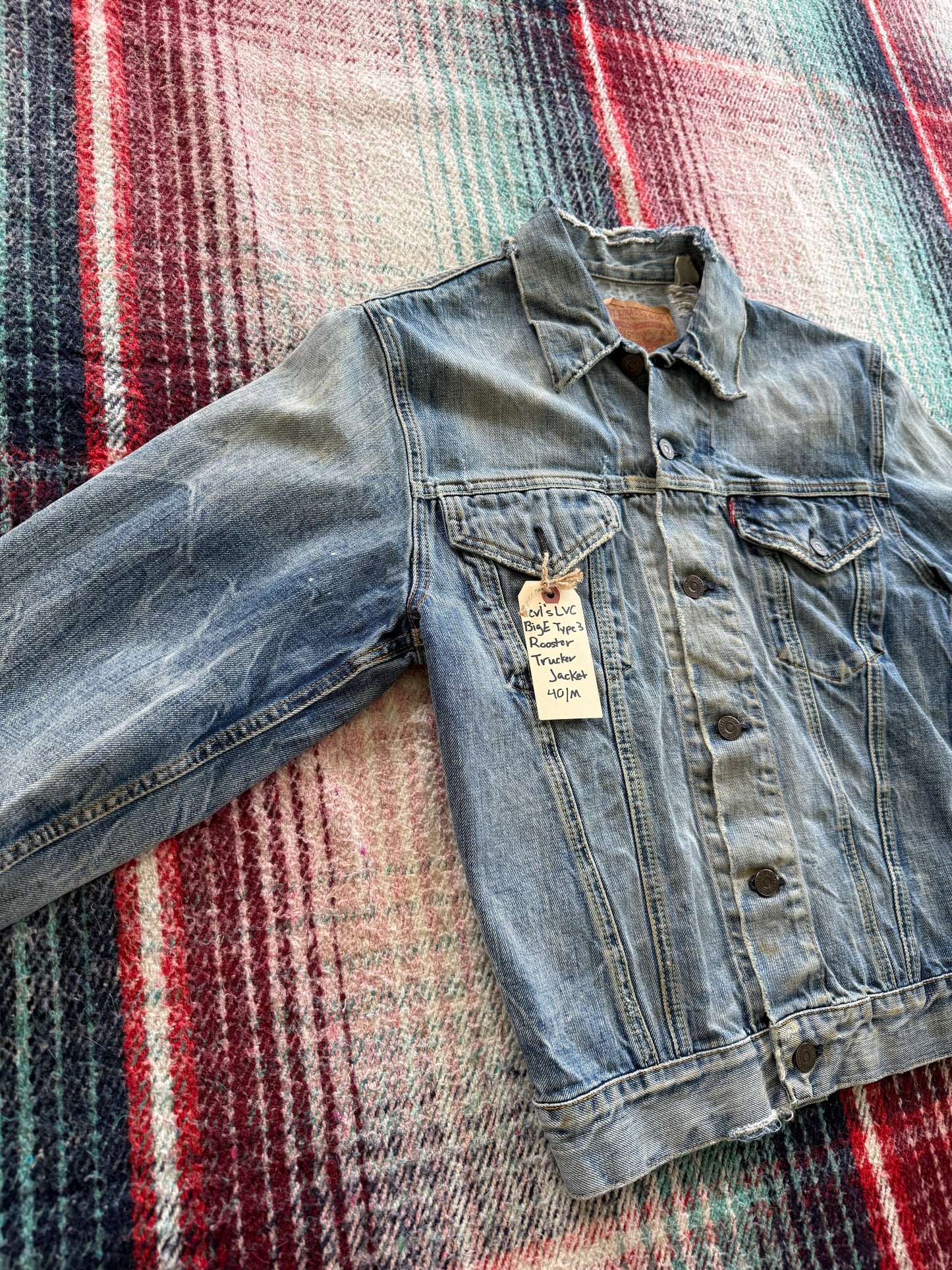 70s Levi’s Vintage Clothing Type 3 Embroidered Rooster Denim Jacket M