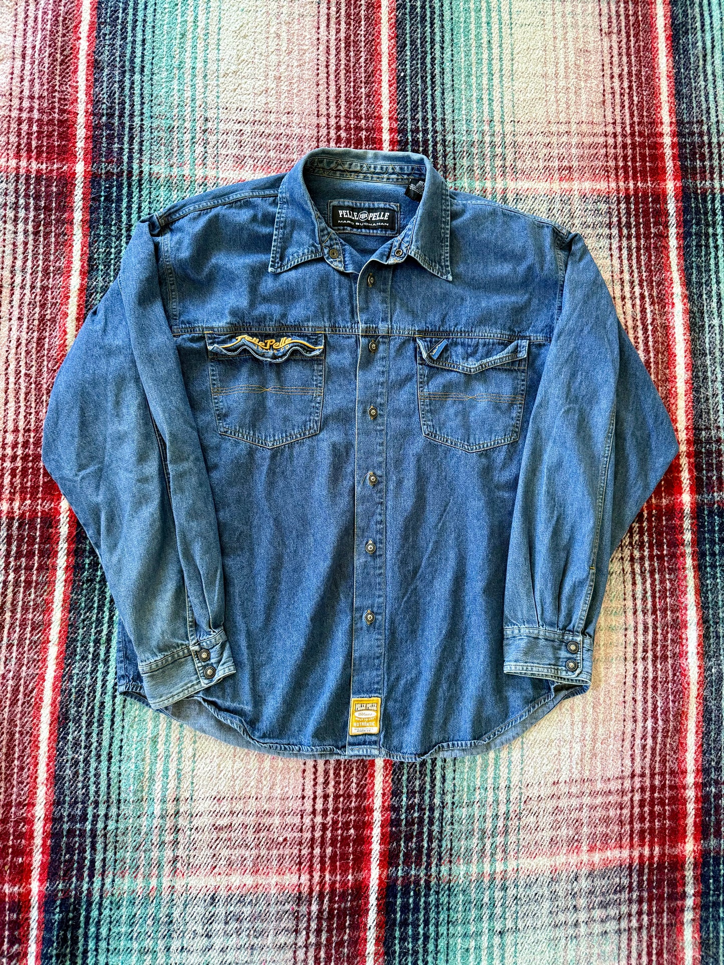 90s Pelle Pelle Denim Shirt XL
