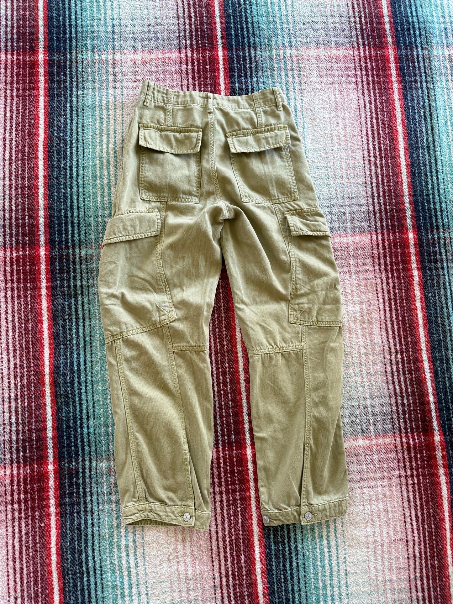 Free People Light Green Cargo Pants 0