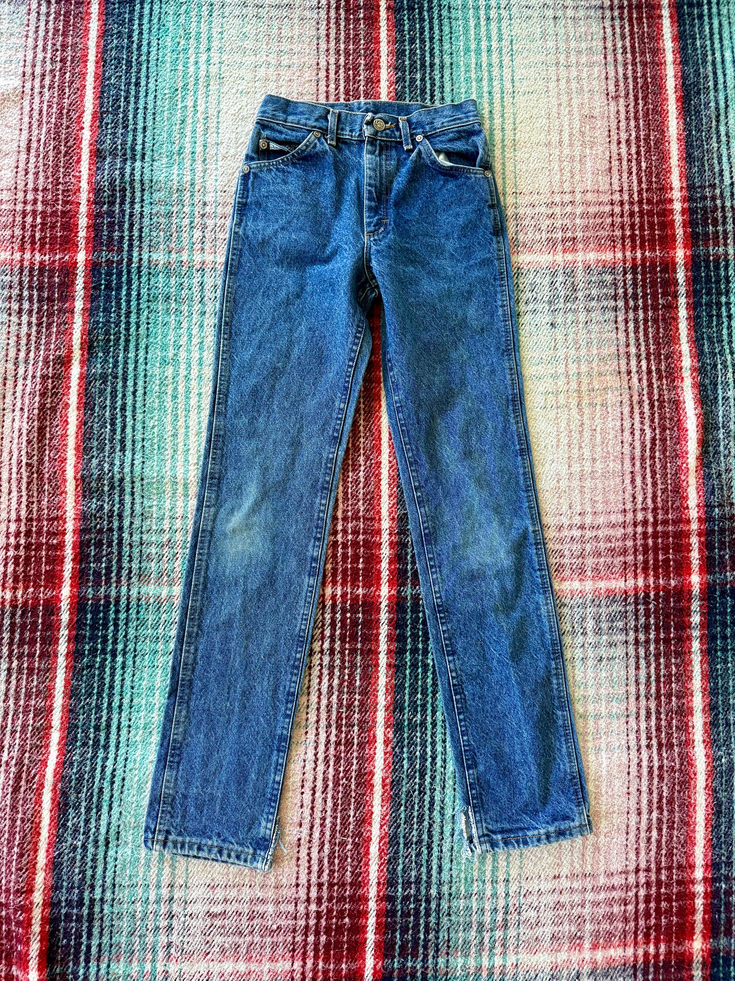 70s Lee Riders Medium Wash Tapered Split Hem Jeans 24