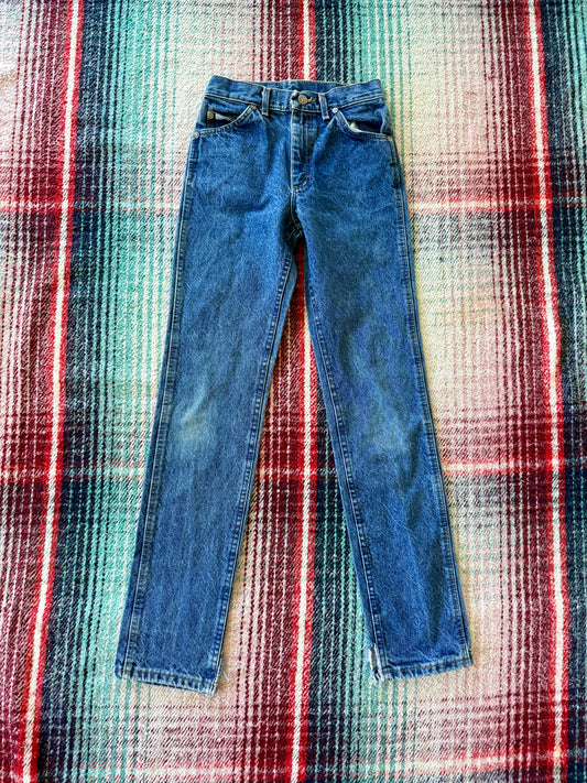 70s Lee Riders Medium Wash Tapered Split Hem Jeans 24