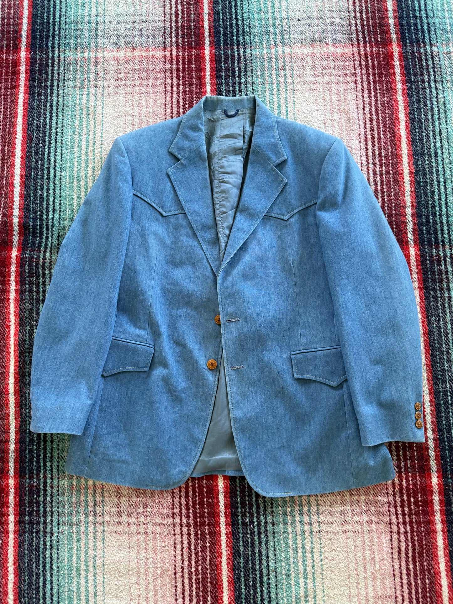80s Chambray Western Blazer 43R