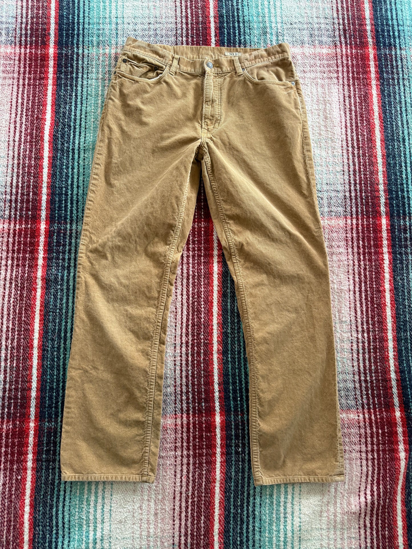 90s Polo Ralph Lauren Straight Leg Tan Corduroy Pants 34x32