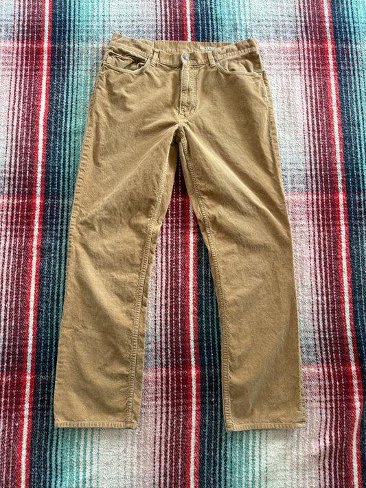 90s Polo Ralph Lauren Straight Leg Tan Corduroy Pants 34x32