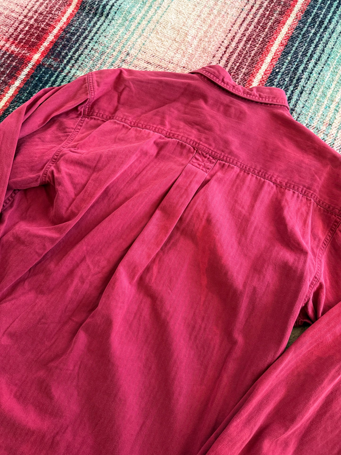 90s St. John’s Bay Red Herringbone Sun-faded Work Shirt XL