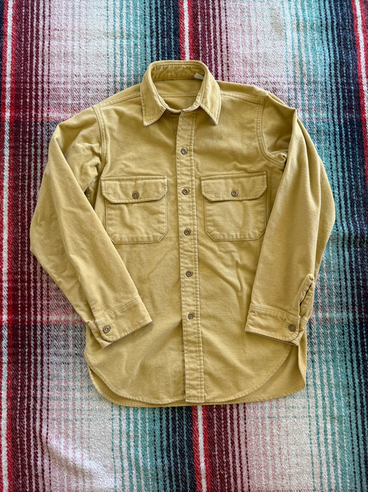 70s LL Bean Yellow Chamois Shirt S