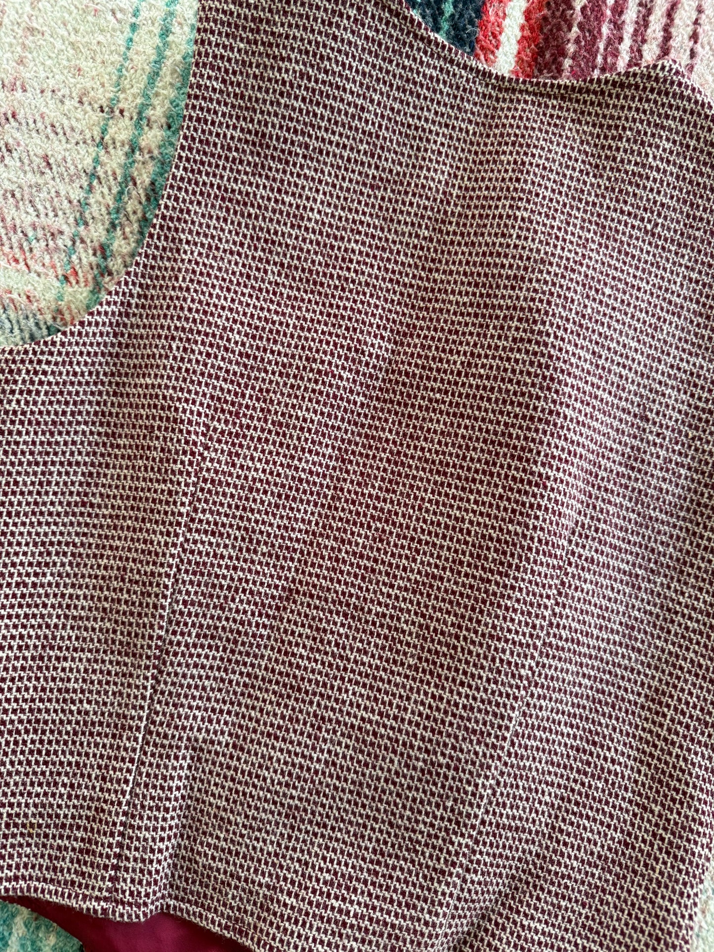 60s Sears Red Tweed Wool Vest S