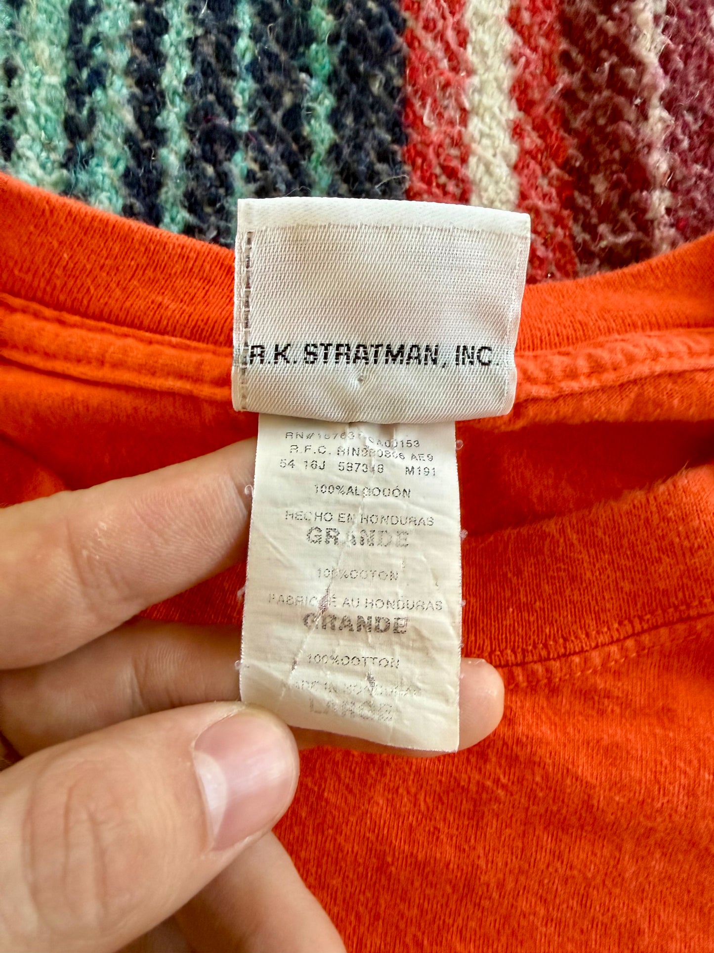 00s Harley Davidson Southhampton Orange Pocket Tee L