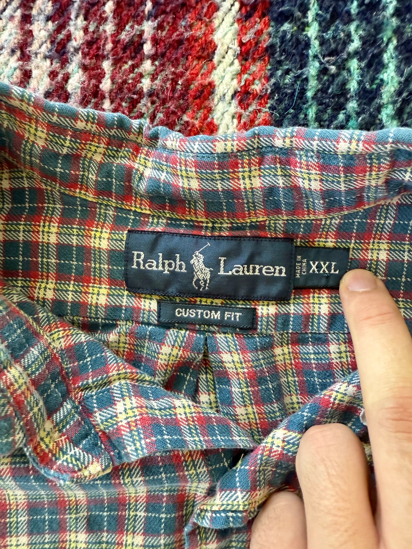 -90s Ralph Lauren Teal/Yellow/Red Plaid Flannel XXL