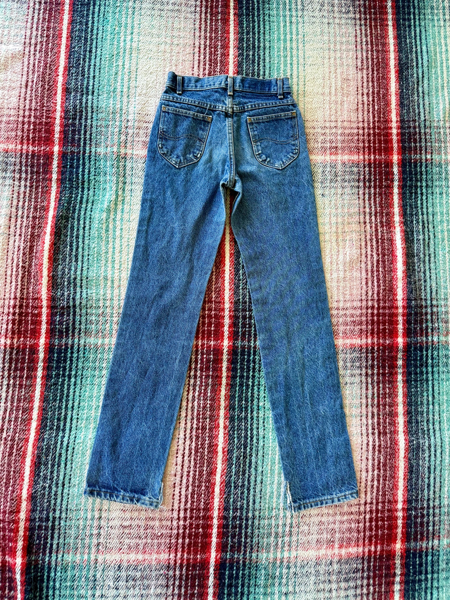 70s Lee Riders Medium Wash Tapered Split Hem Jeans 24