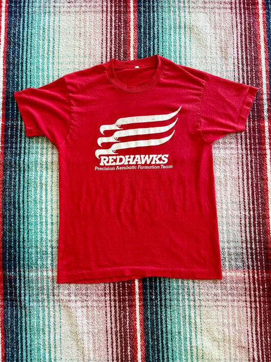 70s RedHawks Flight Team Red Graphic Tee L