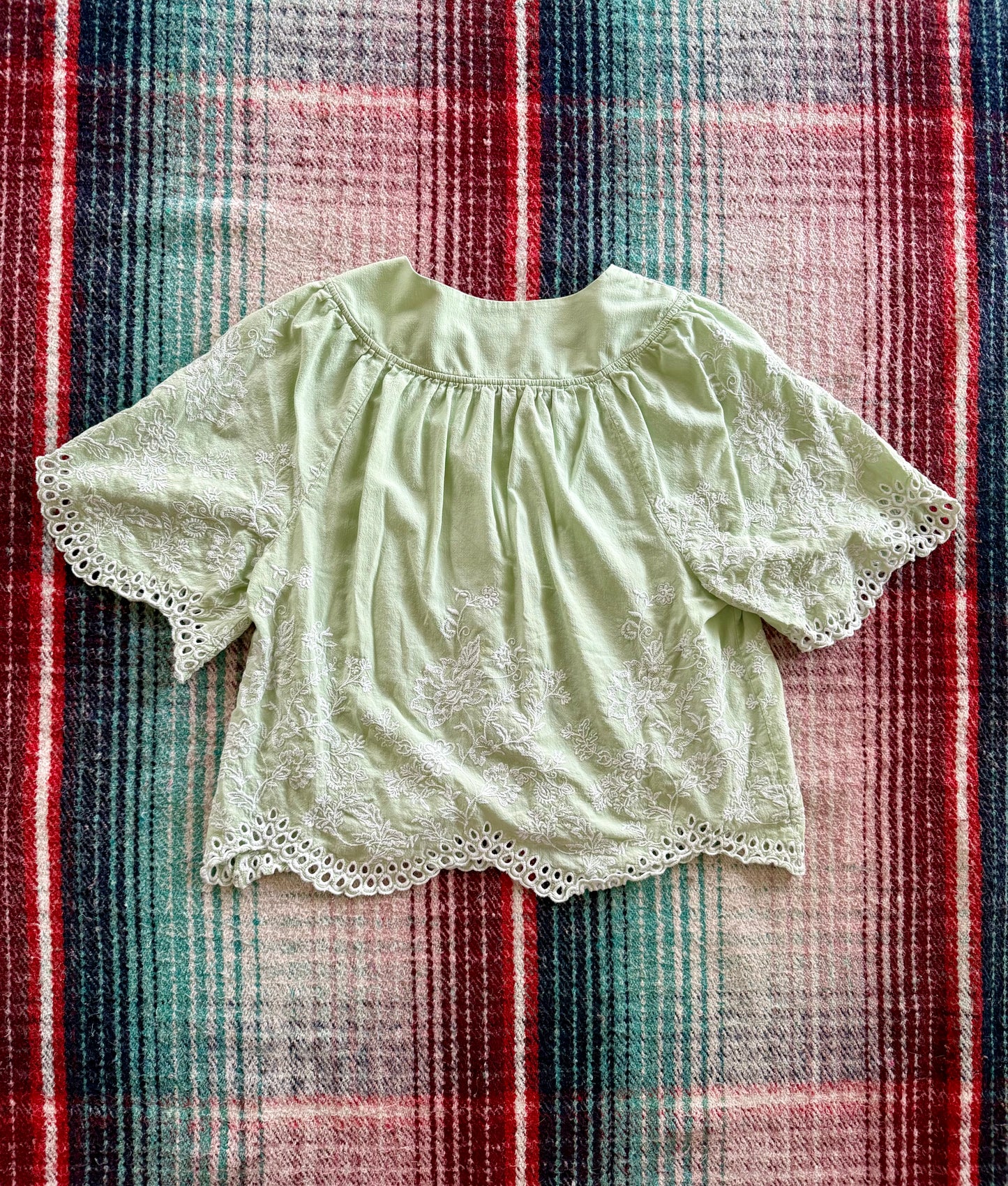 00s Loft Green Embroidered Top LP