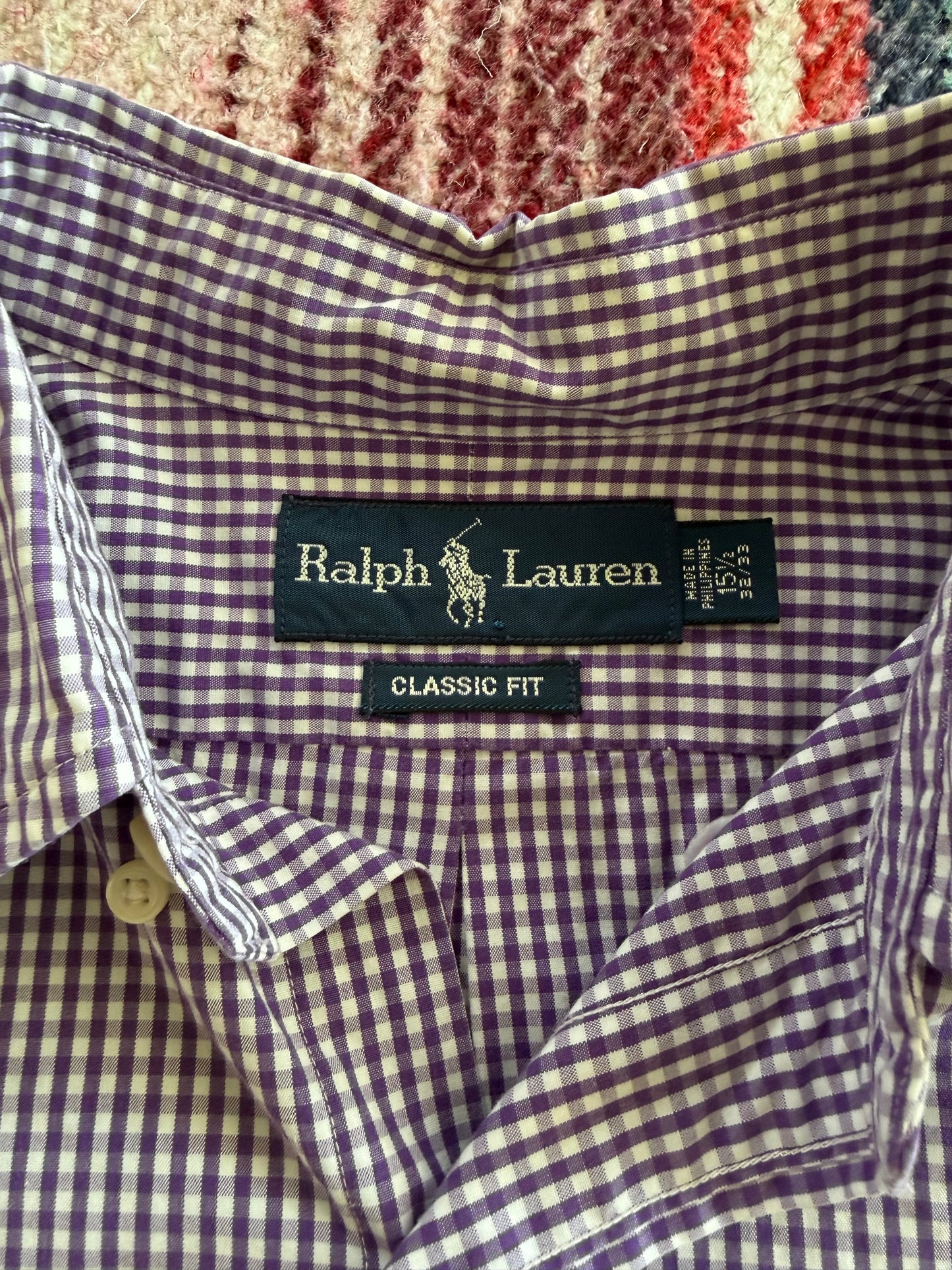 90s Ralph Lauren Purple Check Shirt M