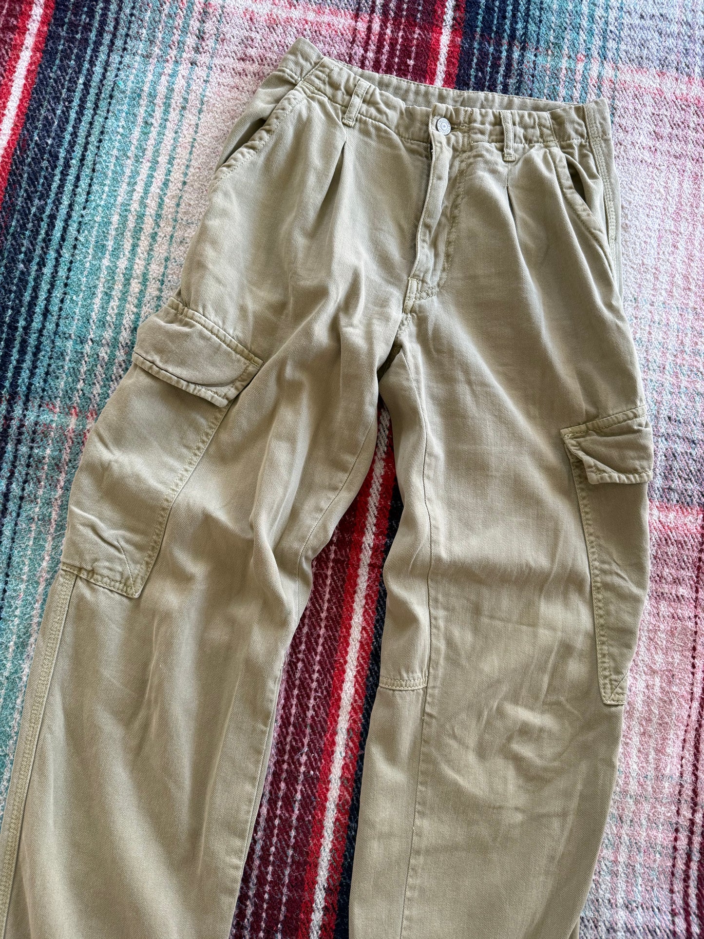 Free People Light Green Cargo Pants 0