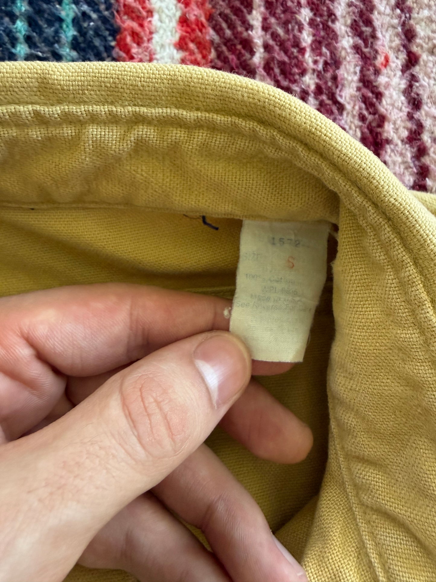 70s LL Bean Yellow Chamois Shirt S