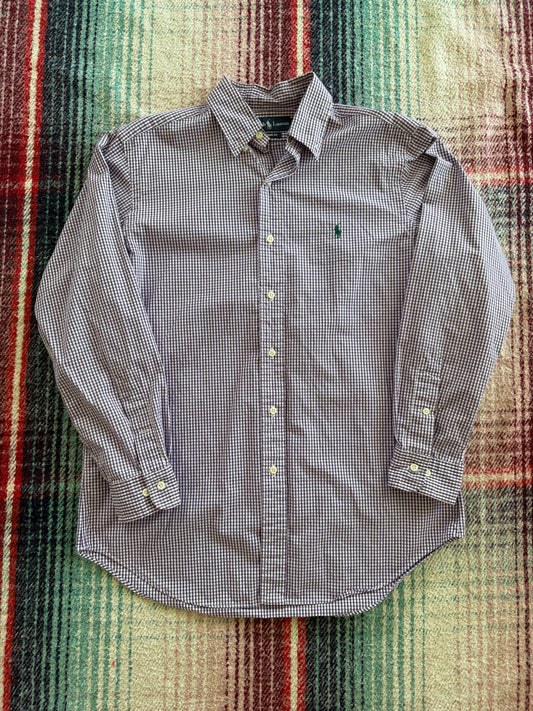 90s Ralph Lauren Purple Check Shirt M