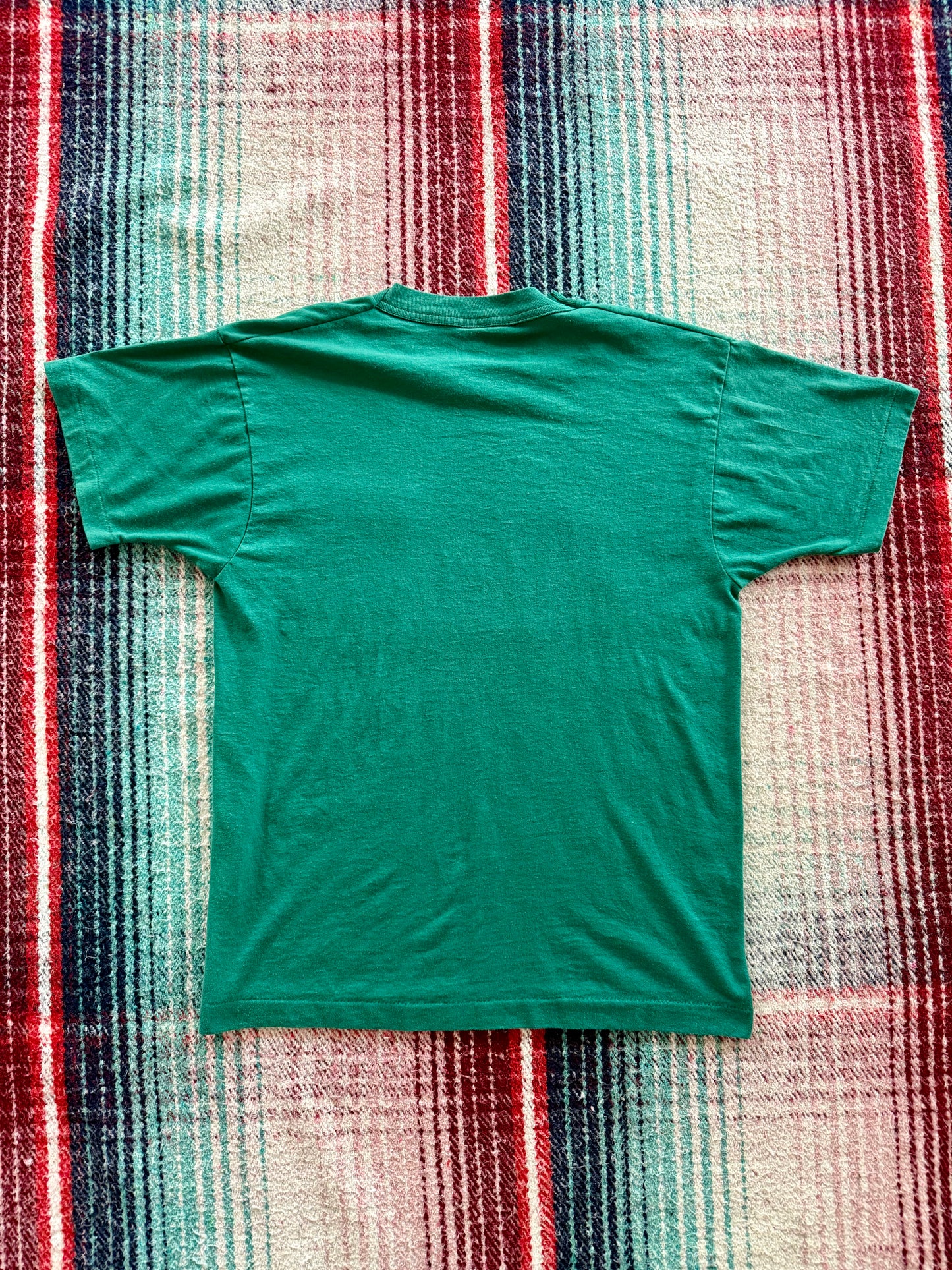 70s Single Stitch Green Selvedge Pocket Tee M