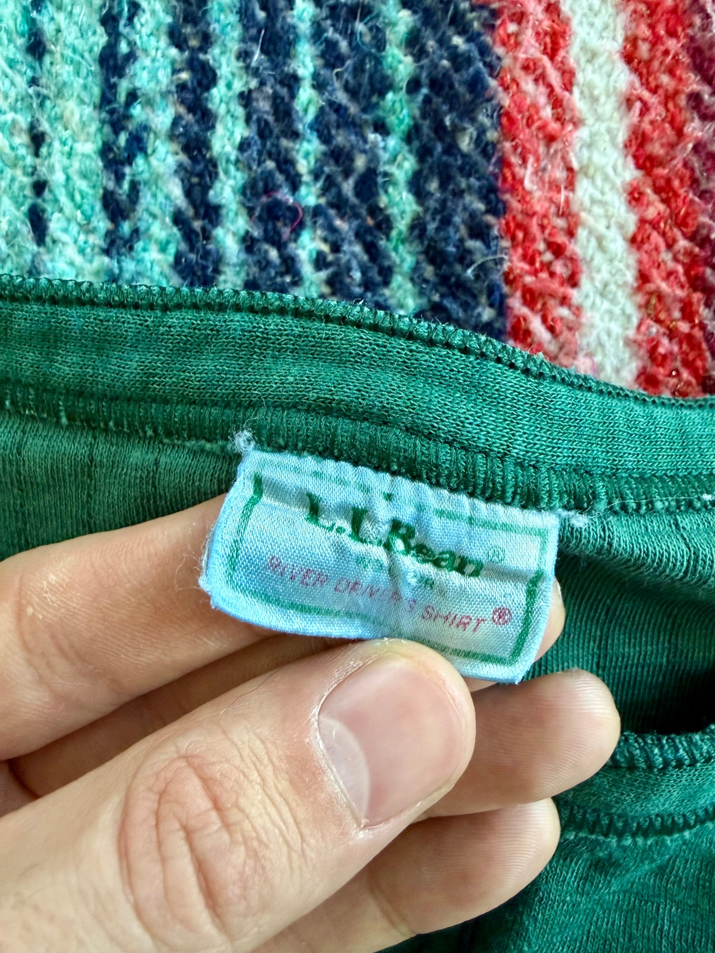 80s LL Bean Green River Diver Henley M