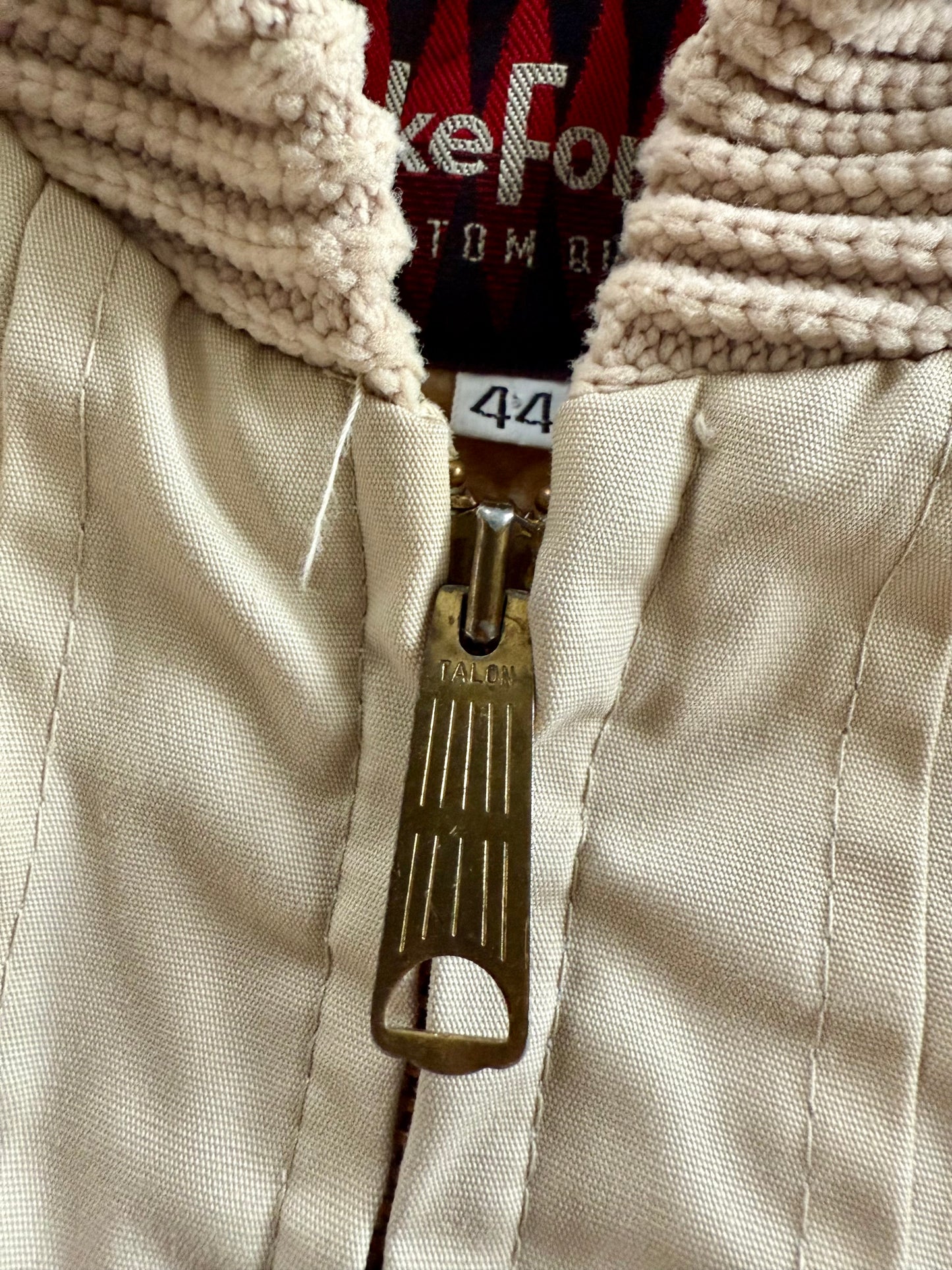 70s Tan Fleece Lined Ranch Coat 44/L