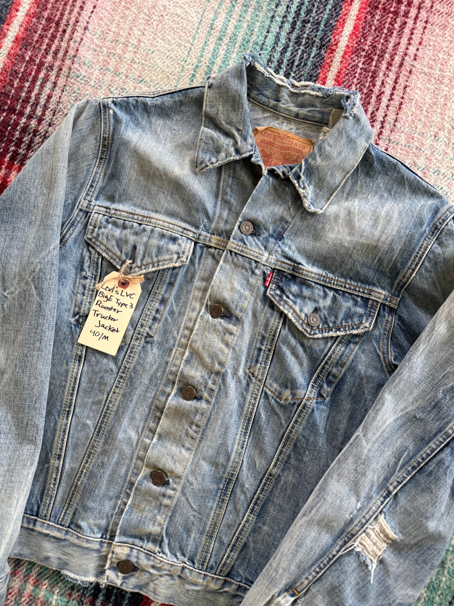 70s Levi’s Vintage Clothing Type 3 Embroidered Rooster Denim Jacket M