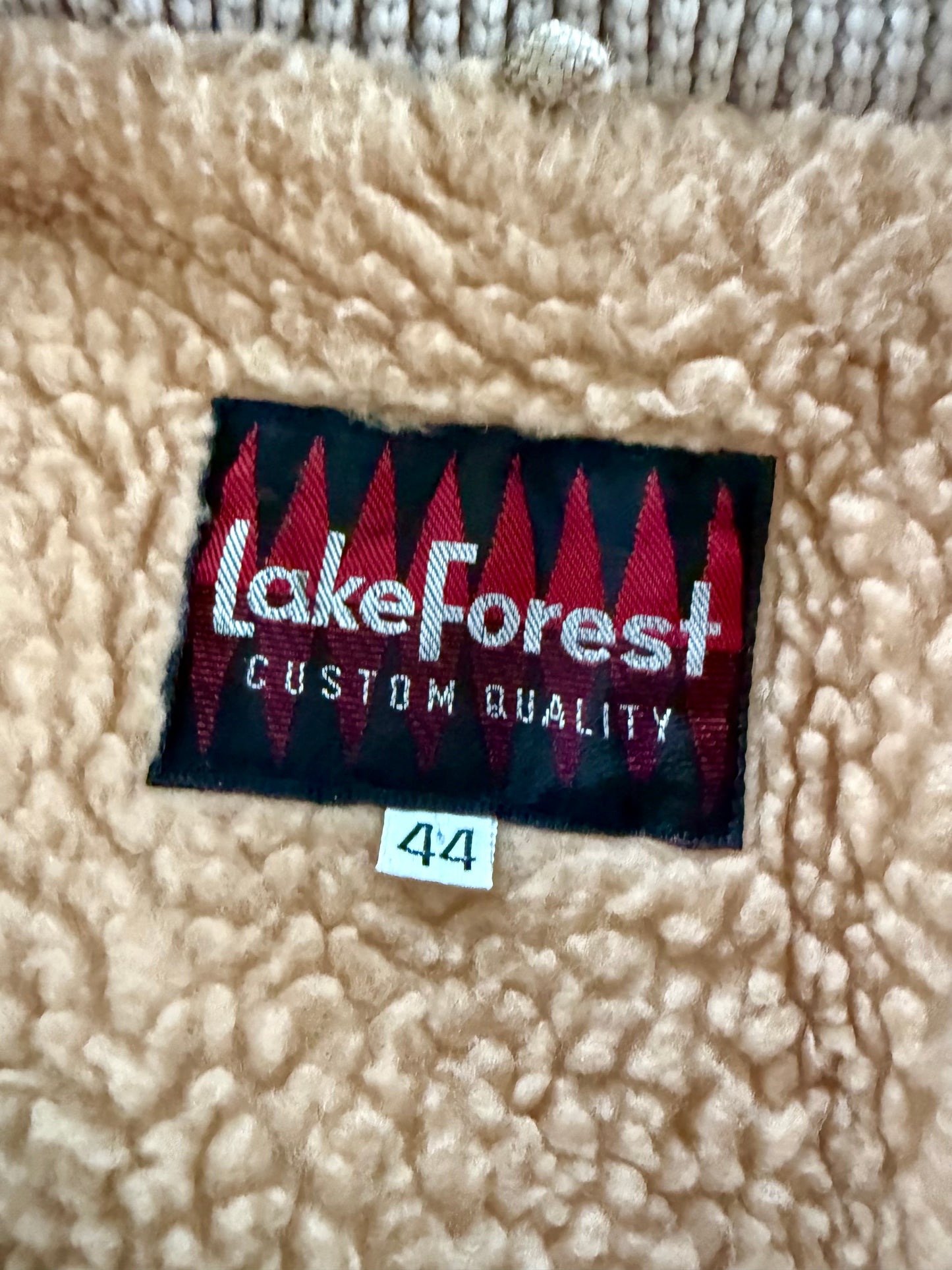 70s Tan Fleece Lined Ranch Coat 44/L