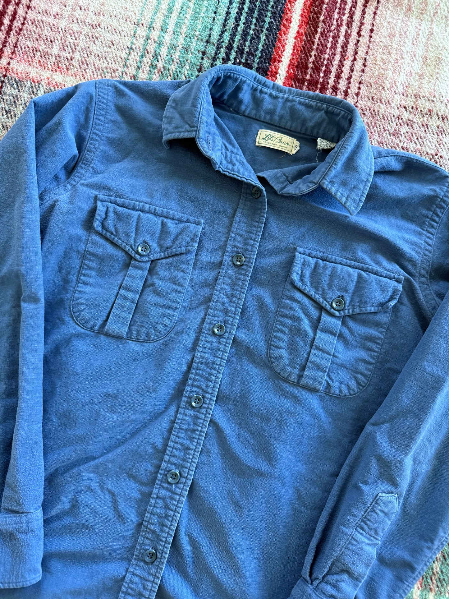 70s LL Bean Blue Chamois Shirt 16/L
