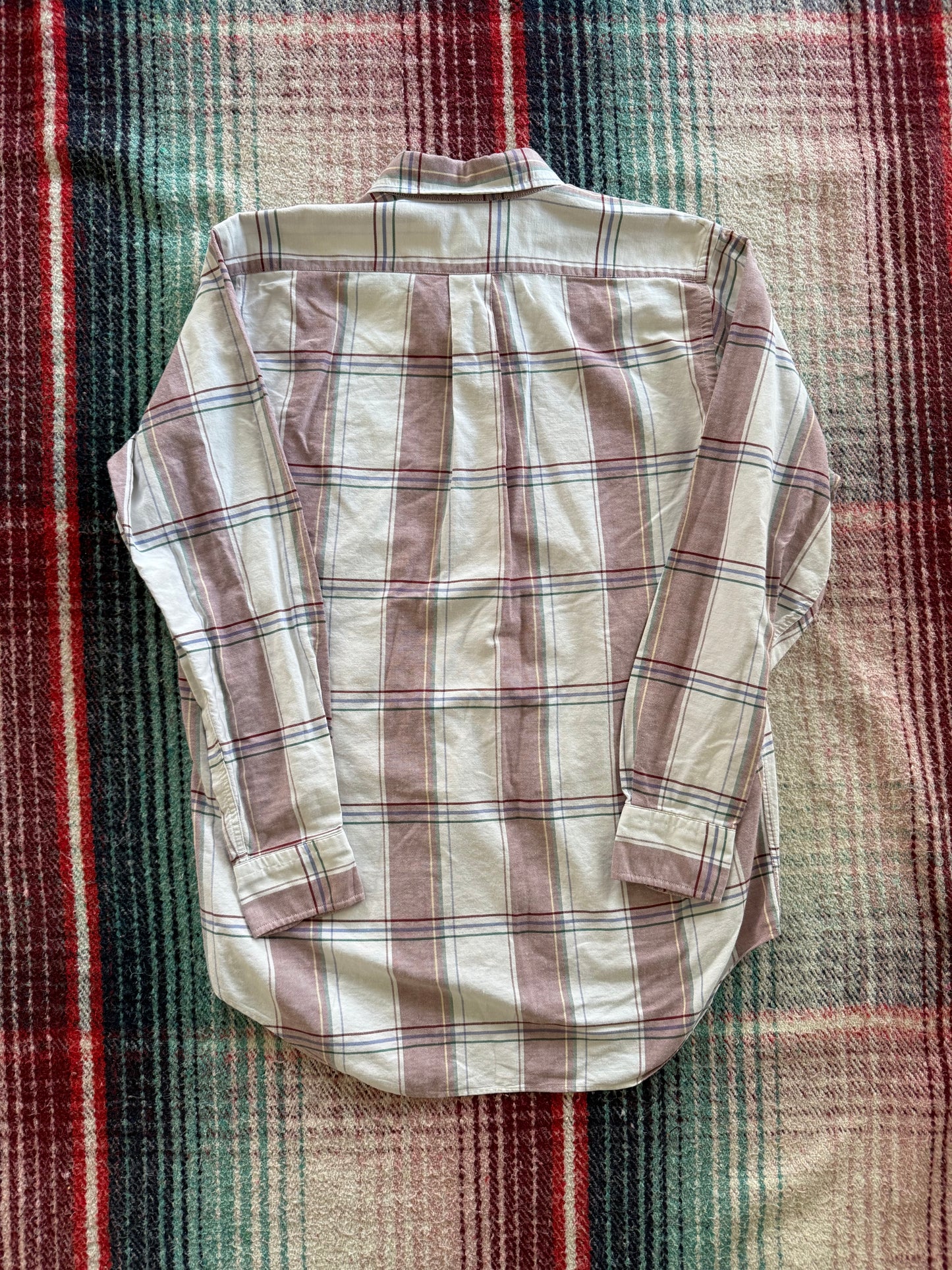 90s Chaps Ralph Lauren Cream/Maroon Shirt M