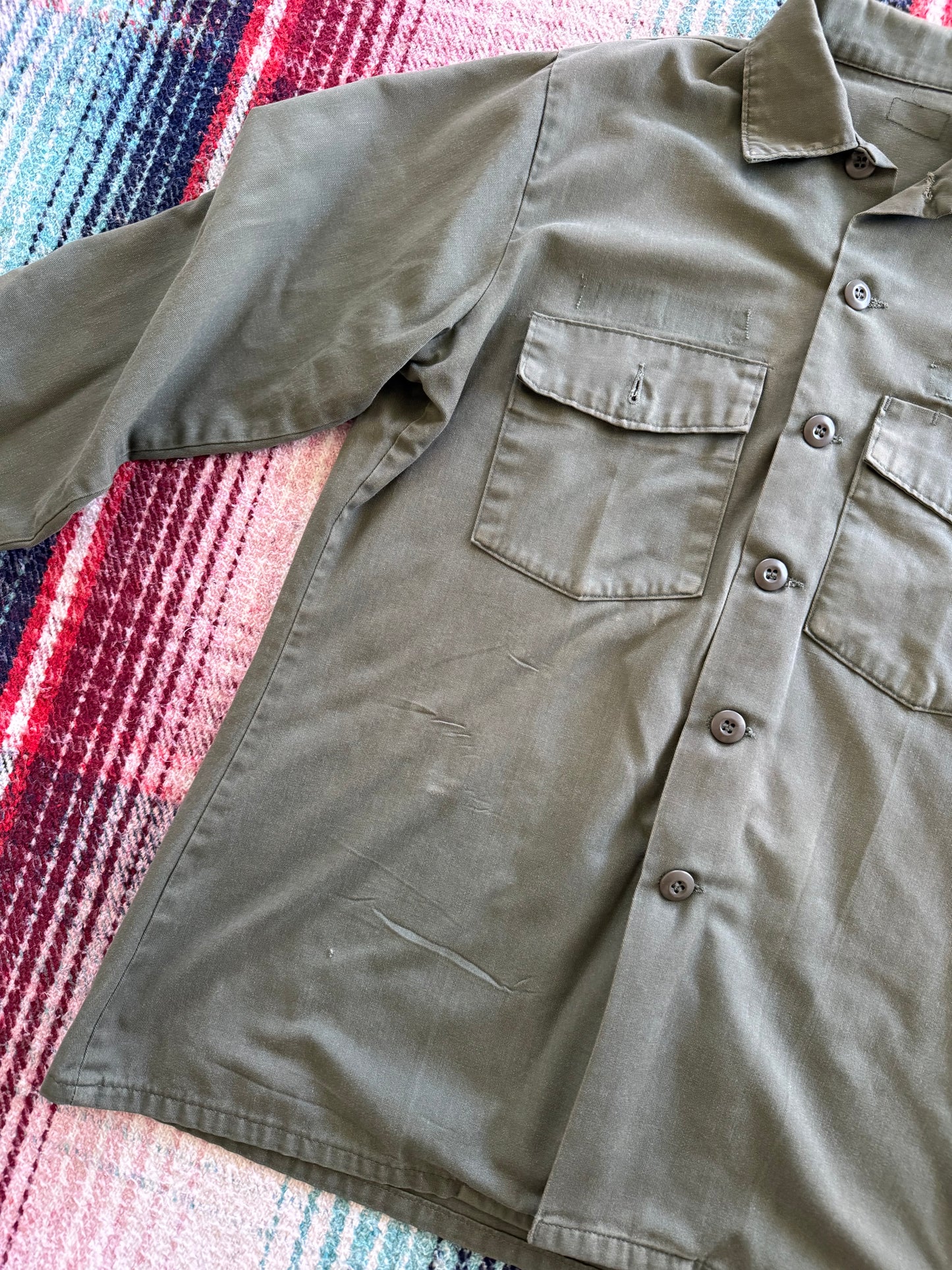 80s OG 507 Distressed Fatigue Shirt L