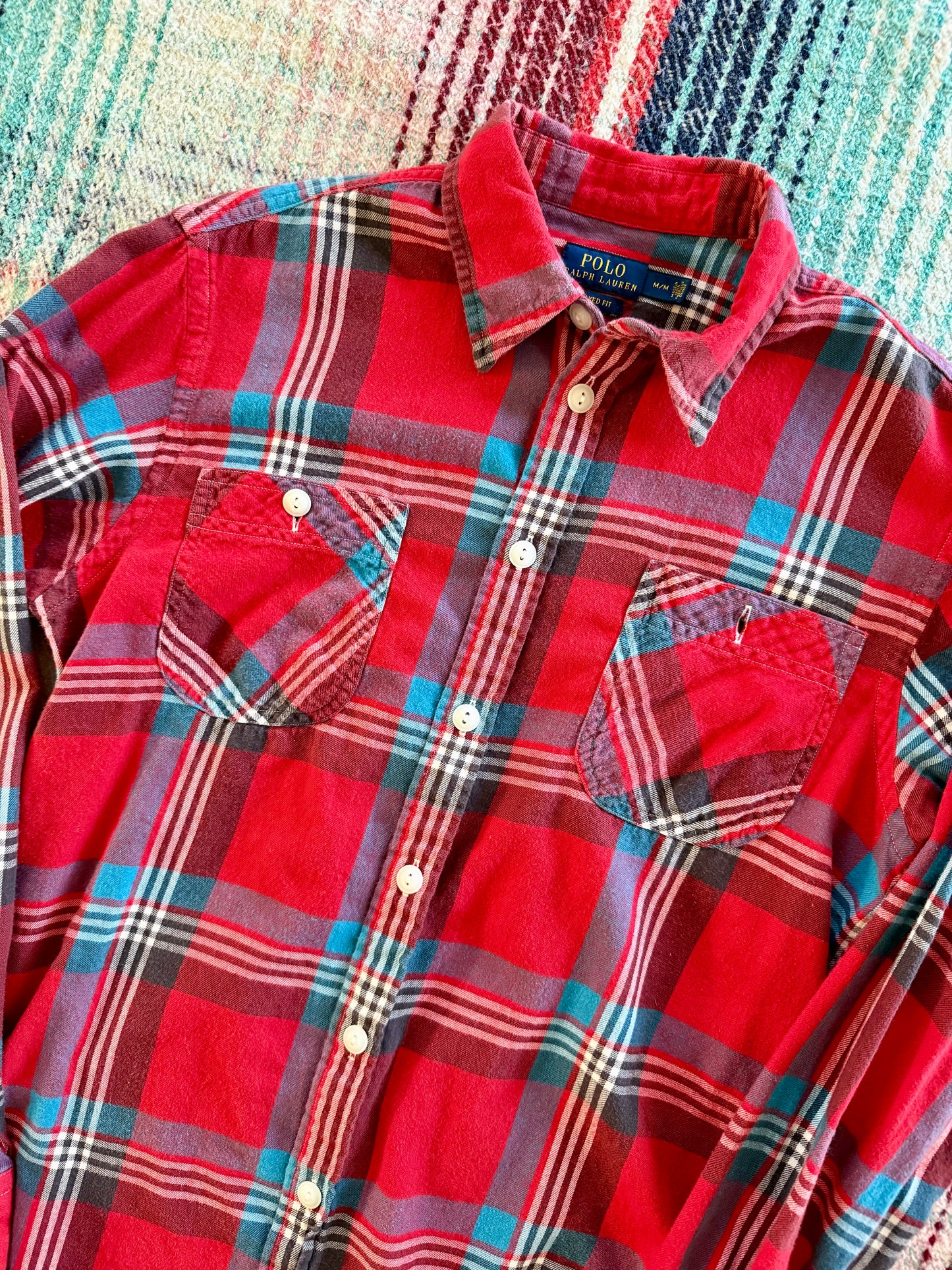 Polo Ralph Lauren Red/Blue Madras Workshirt M