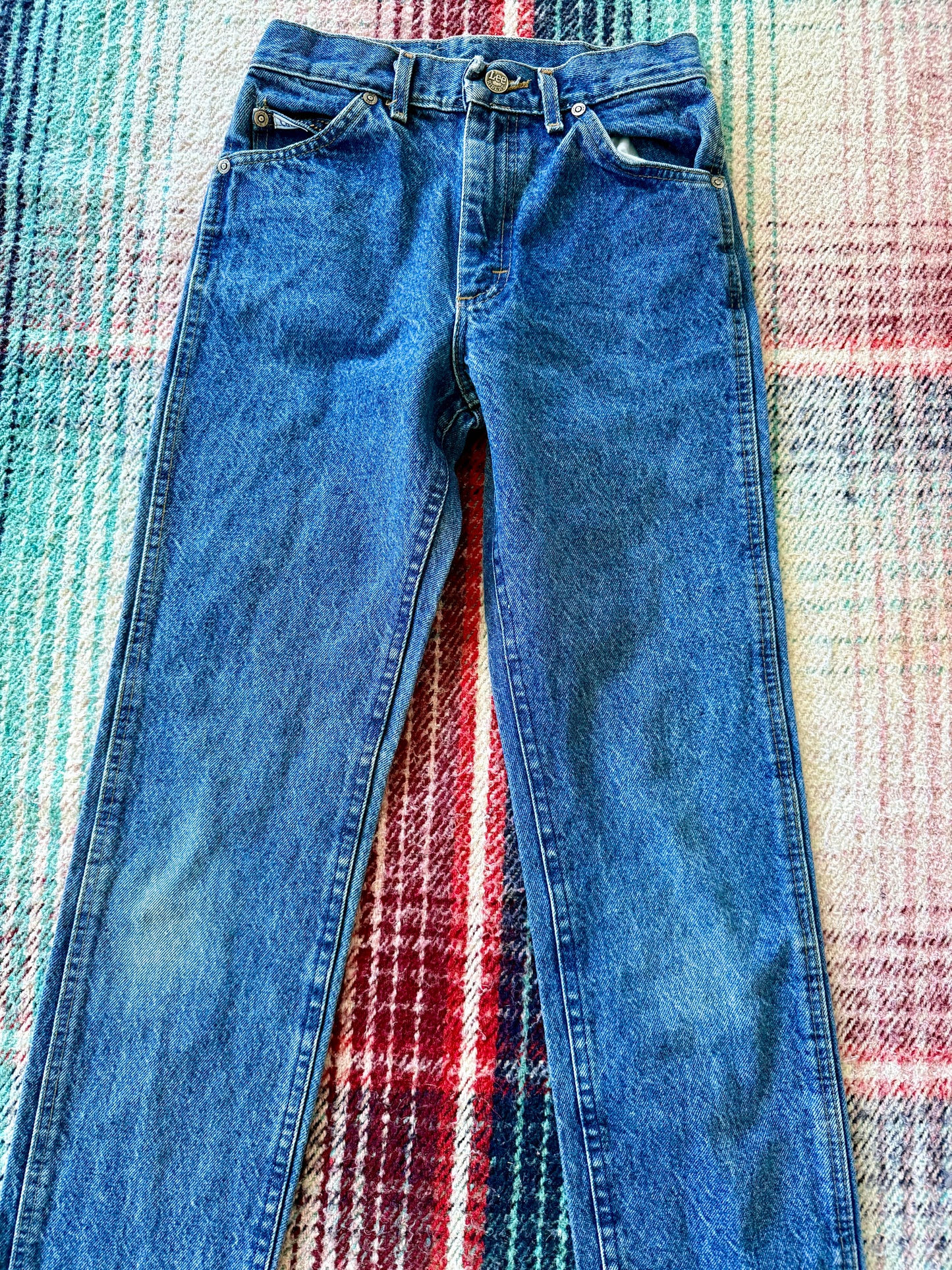 70s Lee Riders Medium Wash Tapered Split Hem Jeans 24