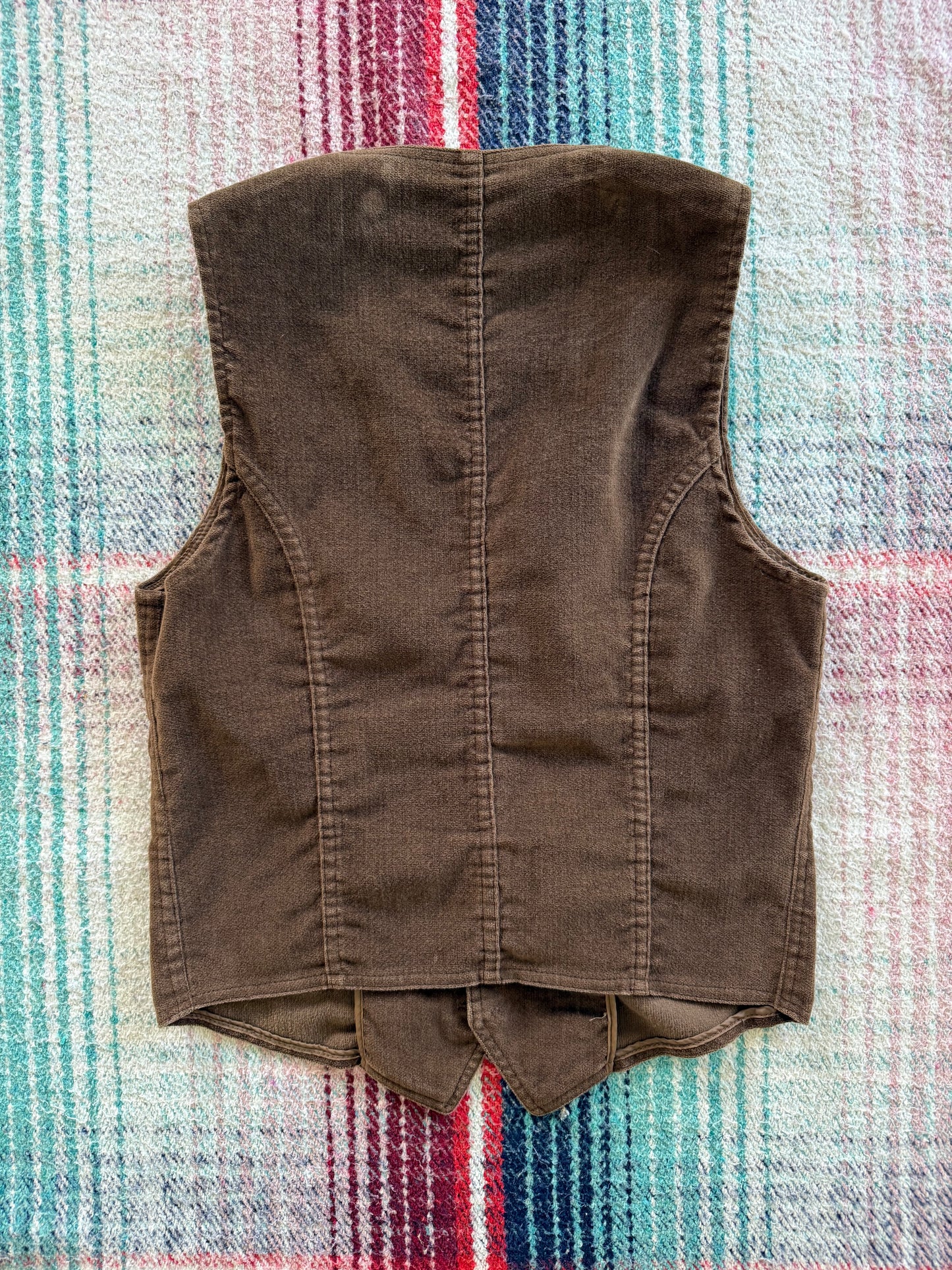70s Lee Brown Brushed Cotton Vest M
